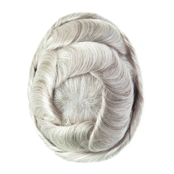 BH LACE | Men's Hair Replacement System | 8″x10″ Full Swiss Lace | Hand-Tied | #4ASH Color | 6″ Length