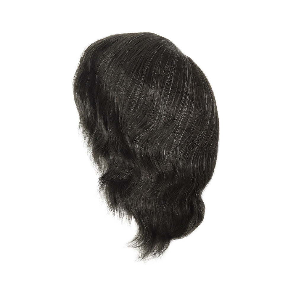 FW63 Men's Full Hand-Tied Wig | PU Perimeter + Lace Center | 8 Natural Colors | Human Hair
