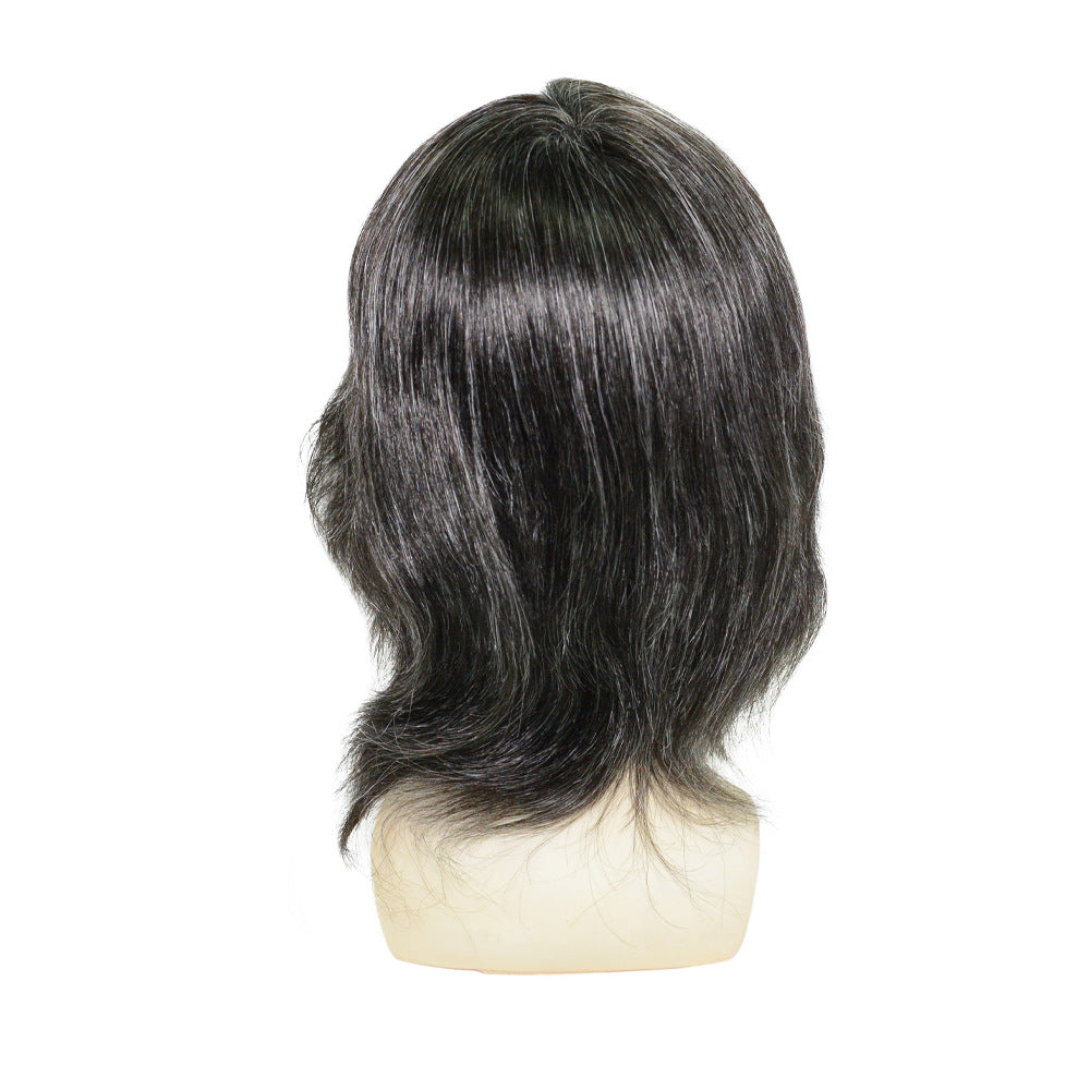 FW63 Men's Full Hand-Tied Wig | PU Perimeter + Lace Center | 8 Natural Colors | Human Hair