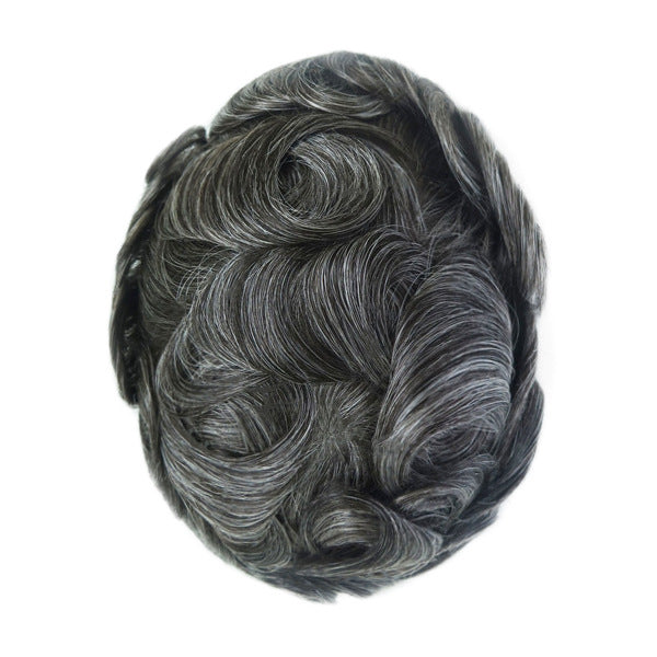 Silkcraft Wigs Q6 Swiss Lace Front Hair System for Men – PU Perimeter Human Hair Toupee 6 Inch