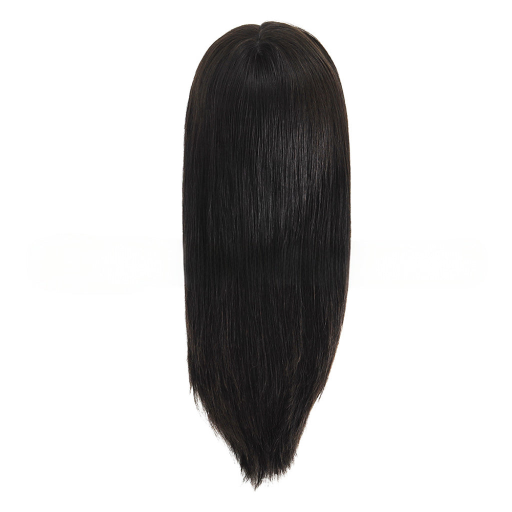 Needle-Injected PU Hair Topper | 100% Human Hair | Hand-Tied Realism | Medium-Length (14″-16″) | Heat Safe