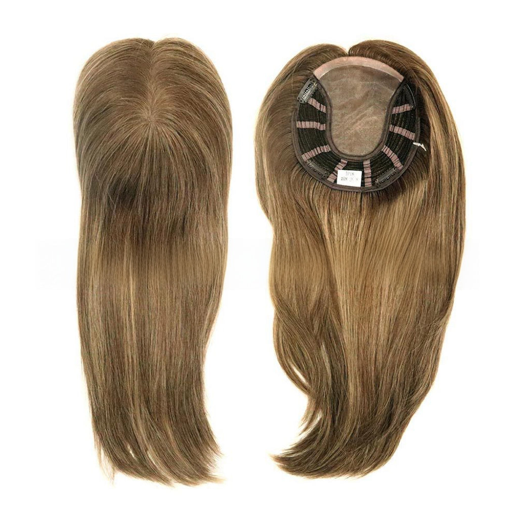 SilkCraft Wigs | TP18 Mono Top Hair Topper for Thinning Crown | 13″ Straight | #Cafe Brown