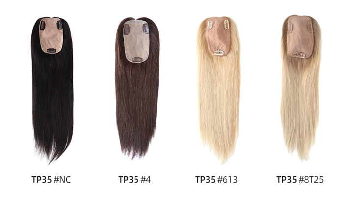 SilkCraft Wigs |  Injection Silk Top Topper | 3.1"x5.1" Base | 15" Straight | 100% Density | 3-Clip Security