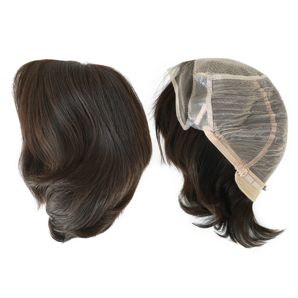 SilkCraft Wigs | European Hair Wig | Front Lace & Hand-Tied Top | 6″-10″ Straight | 120% Density | Natural Color Series