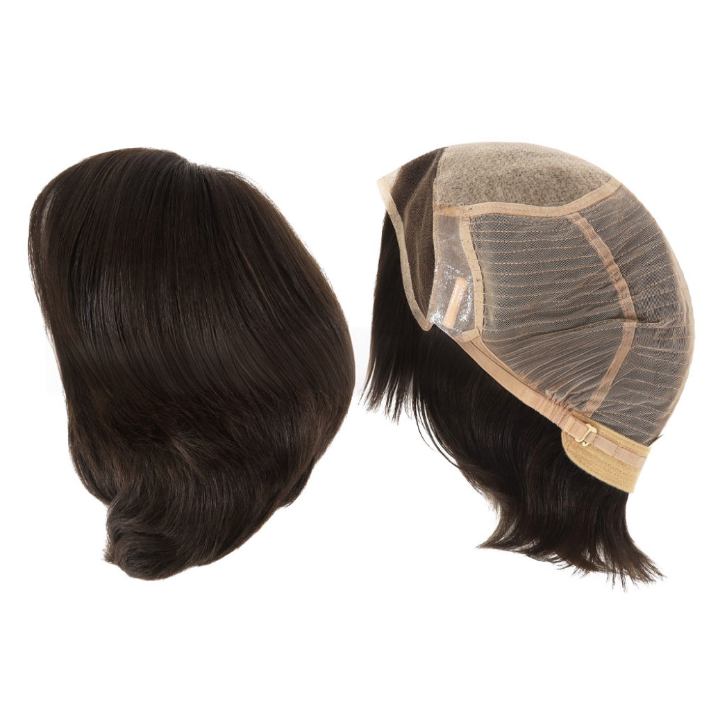SilkCraft Wigs | European Hair Wig | Front Lace & Hand-Tied Top | 6″-10″ Straight | 120% Density | Natural Color Series