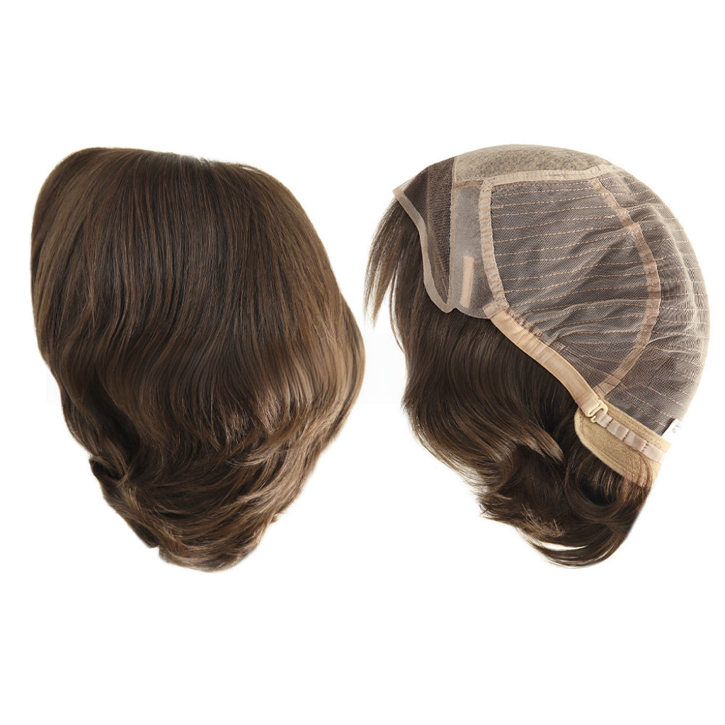 SilkCraft Wigs | European Hair Wig | Front Lace & Hand-Tied Top | 6″-10″ Straight | 120% Density | Natural Color Series