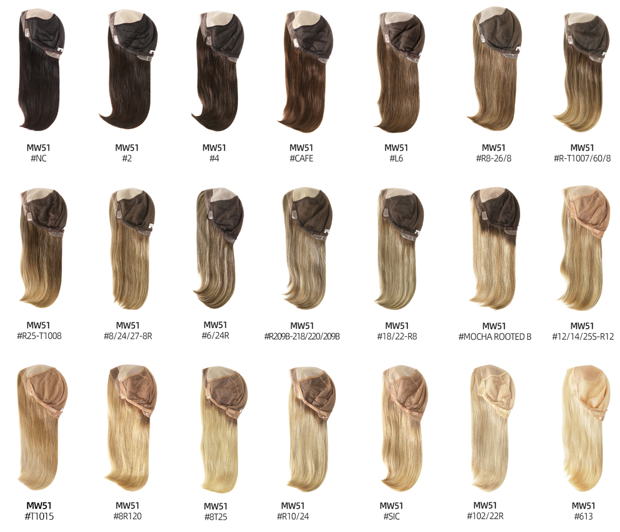 SilkCraftWigs MW51 | 13″ Straight Human Hair Wig | Welded Lace Front & Mono Top | 120% Density | 20+ Color Options