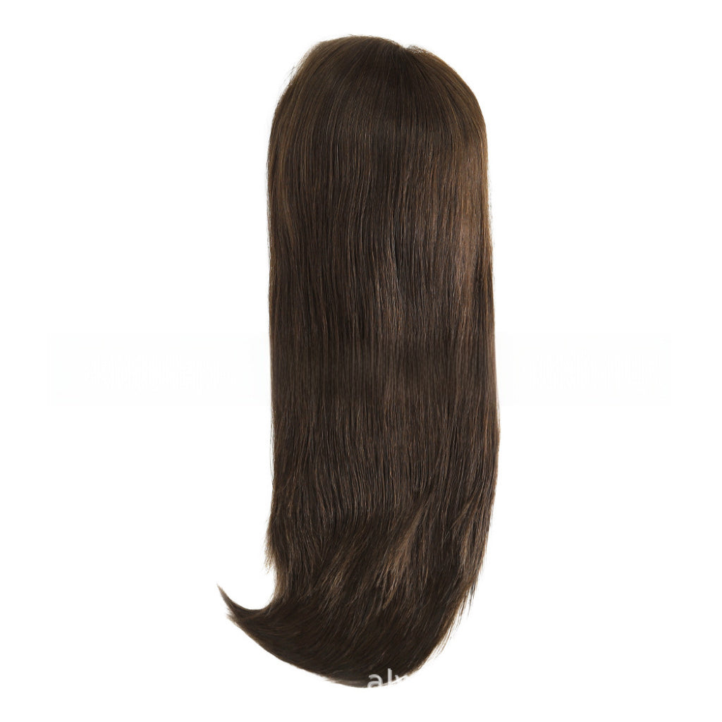 SilkCraftWigs MW45 | 18″ Medical Silicone Base Wig | 100% Full Hand-Tied | Natural Straight | 6 Color Options