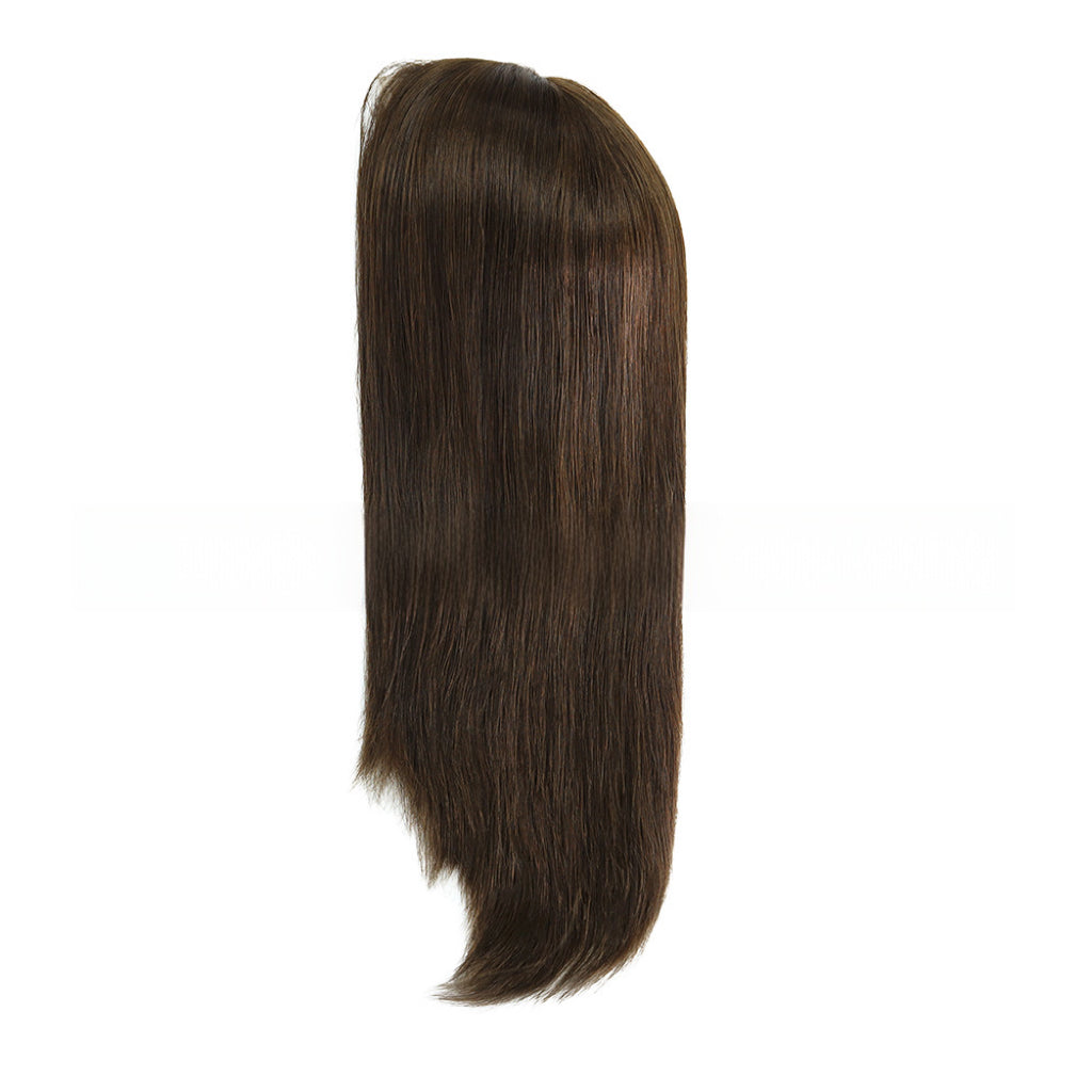 SilkCraftWigs MW45 | 18″ Medical Silicone Base Wig | 100% Full Hand-Tied | Natural Straight | 6 Color Options
