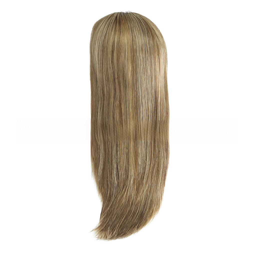 SilkCraftWigs MW45 | 18″ Medical Silicone Base Wig | 100% Full Hand-Tied | Natural Straight | 6 Color Options