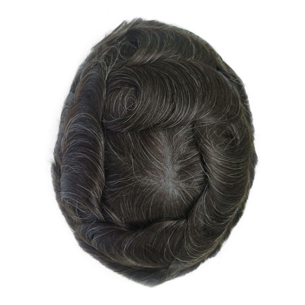 BH LACE | Men's Hair Replacement System | 8″x10″ Full Swiss Lace | Hand-Tied | #4ASH Color | 6″ Length