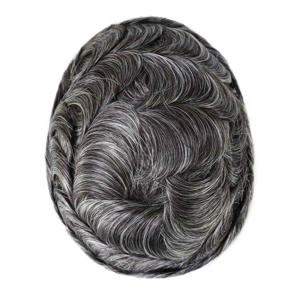 SilkCraftWigs 8x10" Men's Hair System | PU + Lace Base | Hand-Tied | Multi-Color