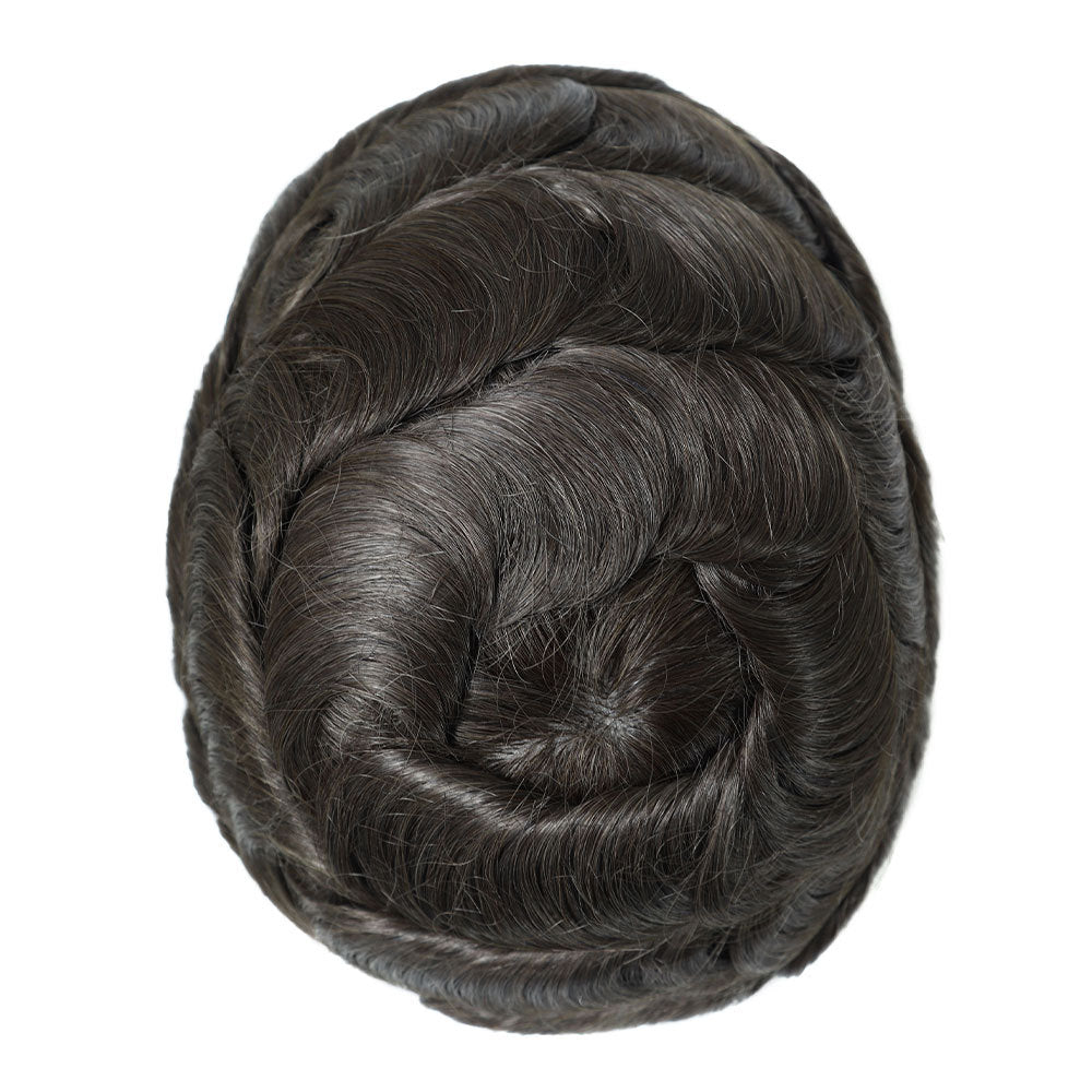 SilkCraftWigs ISKIN 8x10" Men‘s Hair System | Ultra-Thin PU Skin Base | 100% Hand-Tied | 9 Natural Colors