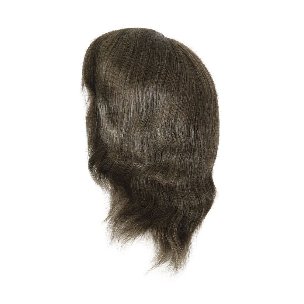 FW63 Men's Full Hand-Tied Wig | PU Perimeter + Lace Center | 8 Natural Colors | Human Hair