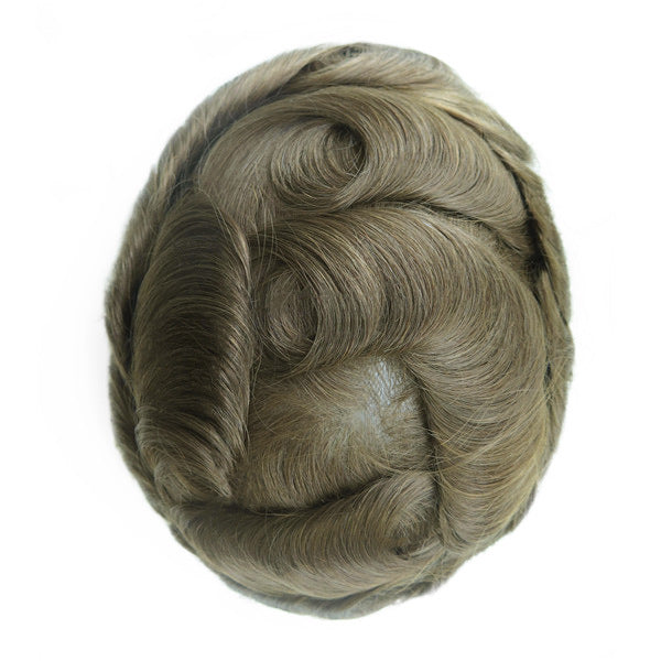 BH LACE | Men's Hair Replacement System | 8″x10″ Full Swiss Lace | Hand-Tied | #4ASH Color | 6″ Length