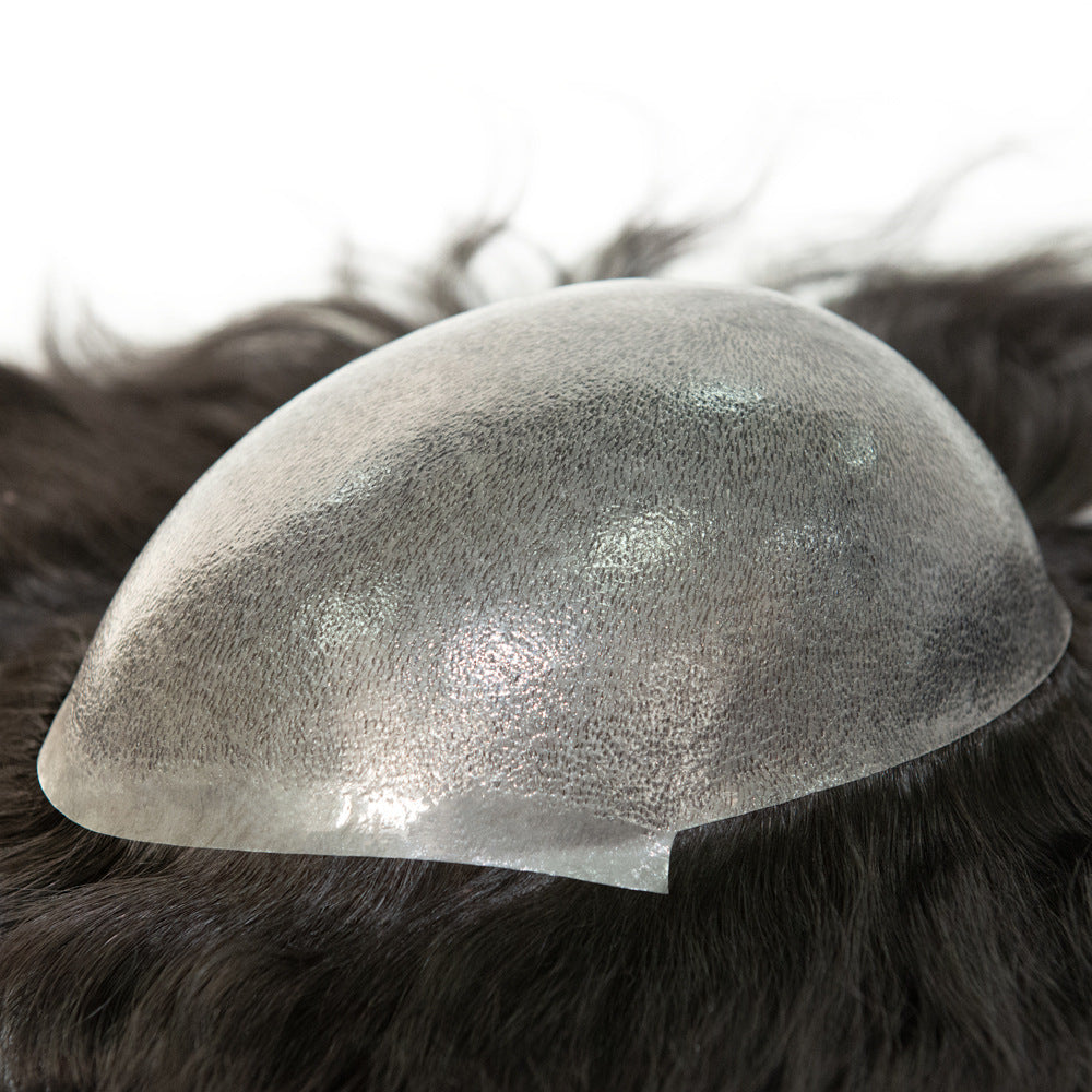 Silkcraft Wigs Injection Hair System for Men – 8x10 Human Hair Toupee 9 Inch Natural Black & Gray Blend