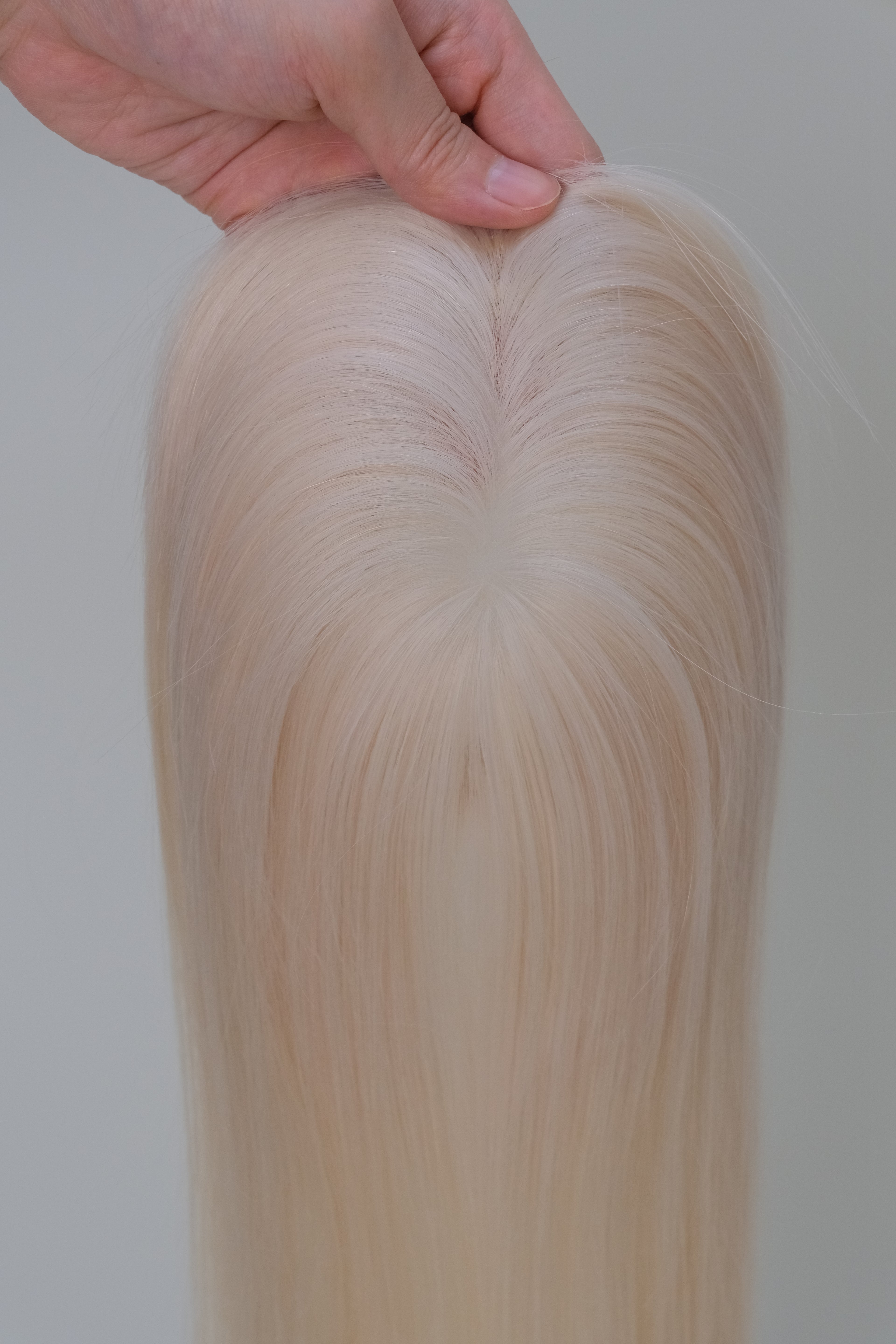 SilkCraft Wigs | 3×5″ Mono Top Hair Topper | Pure Snow White | 130% Density | Straight | 12″ to 18″ Lengths