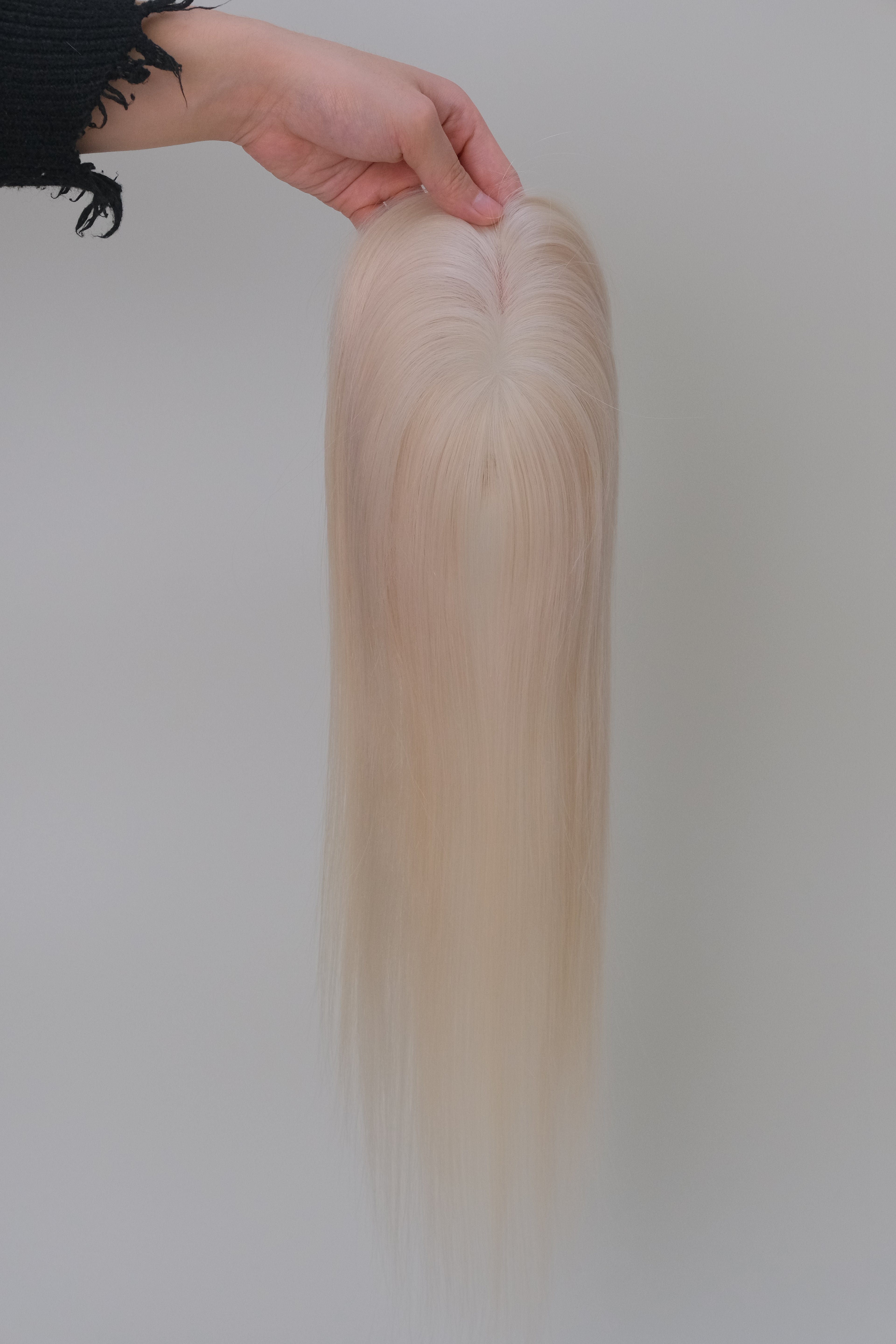 SilkCraft Wigs | 3×5″ Mono Top Hair Topper | Pure Snow White | 130% Density | Straight | 12″ to 18″ Lengths