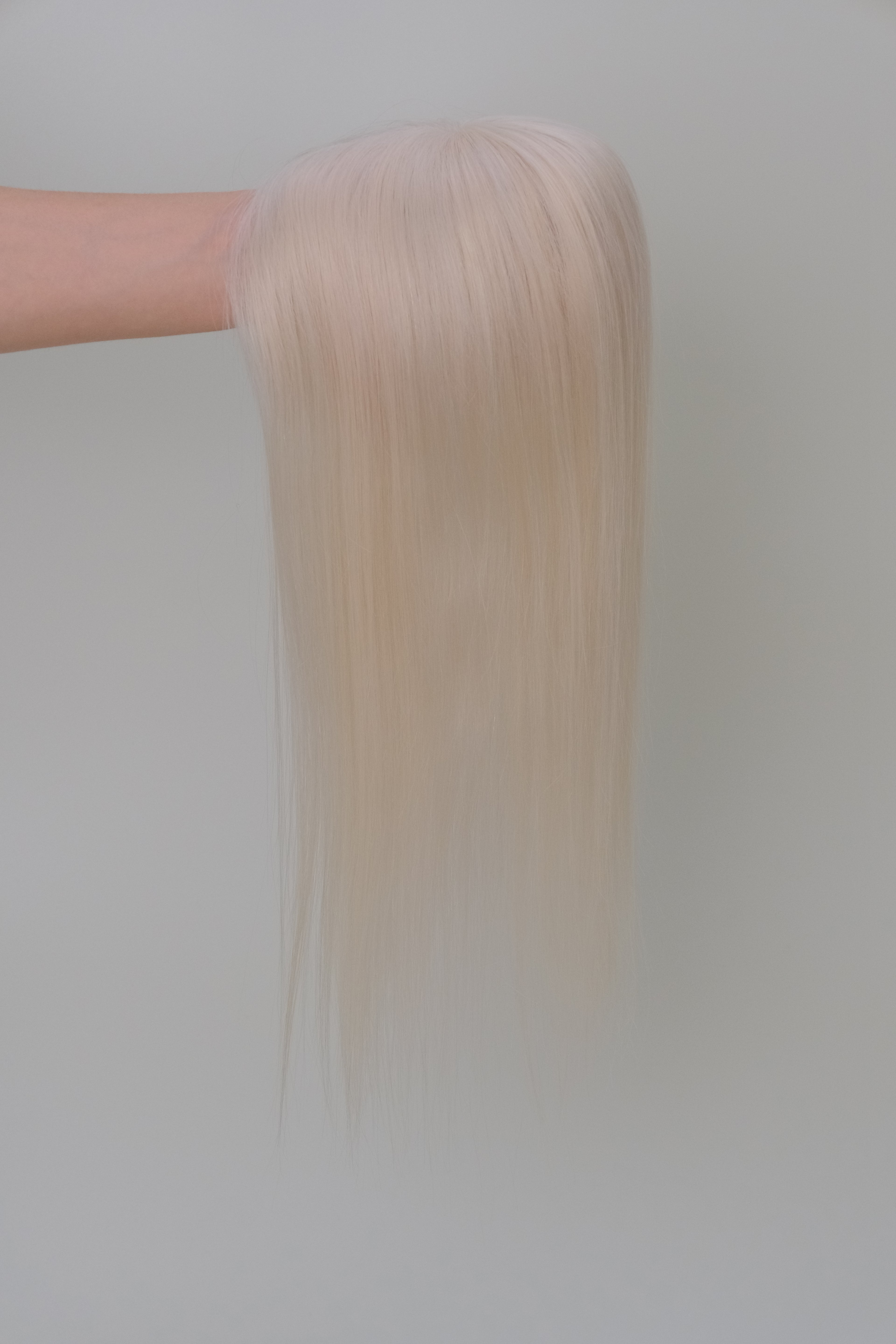 SilkCraft Wigs | 3×5″ Mono Top Hair Topper | Pure Snow White | 130% Density | Straight | 12″ to 18″ Lengths