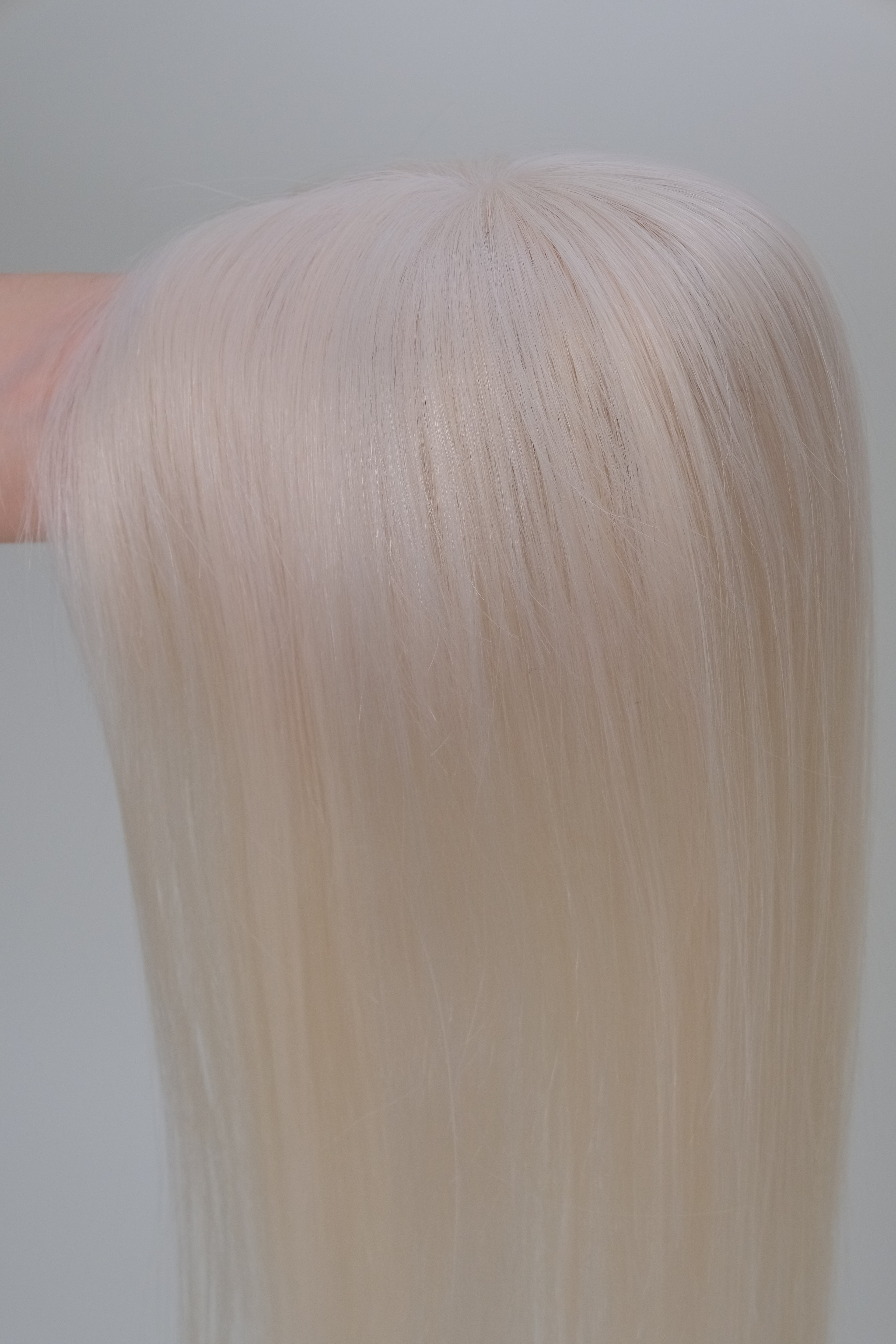 SilkCraft Wigs | 3×5″ Mono Top Hair Topper | Pure Snow White | 130% Density | Straight | 12″ to 18″ Lengths