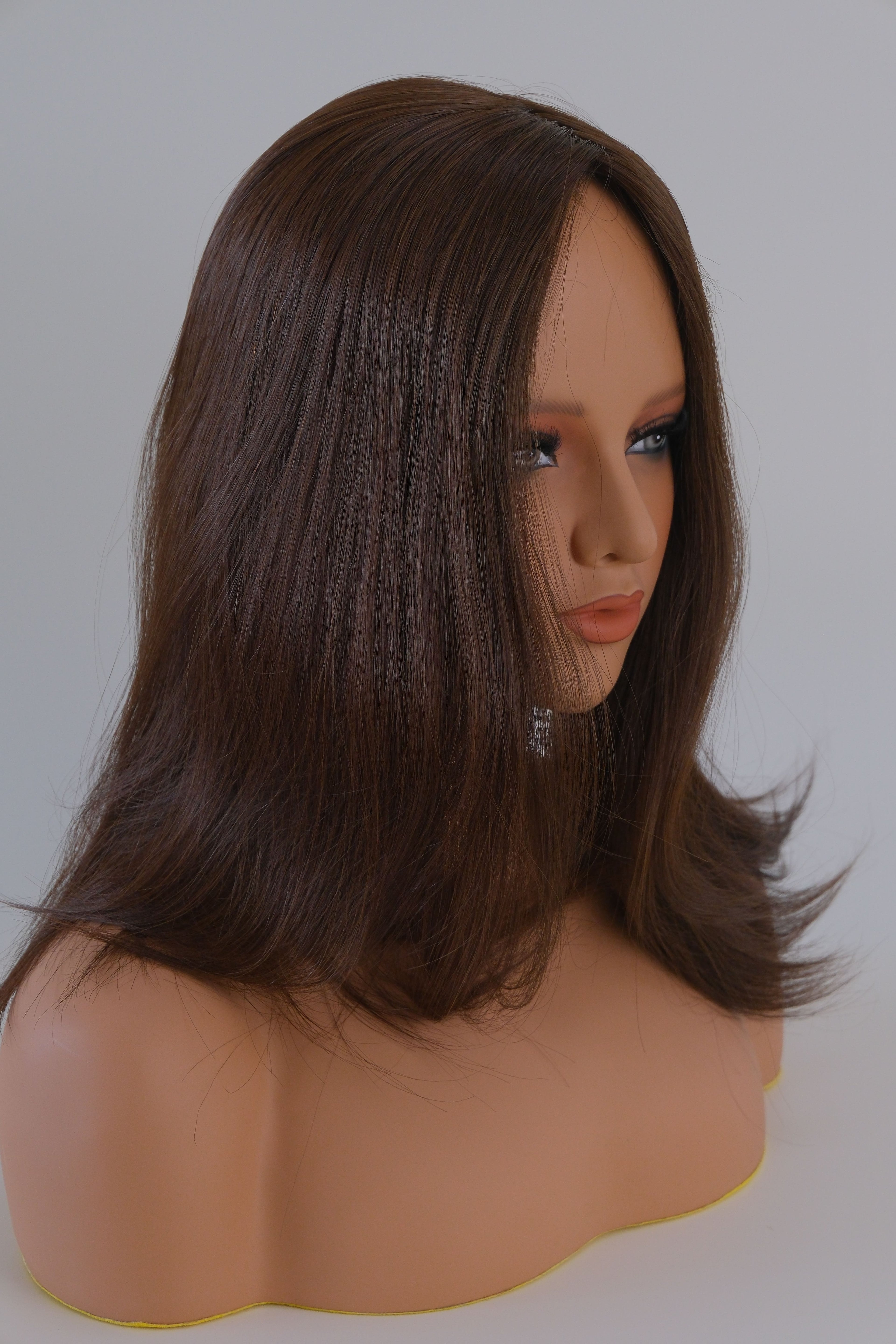 SilkCraft Wigs |  Silk Top Hair Topper | 5.5″x6.5″ Base | 16″ Straight | 120% Density