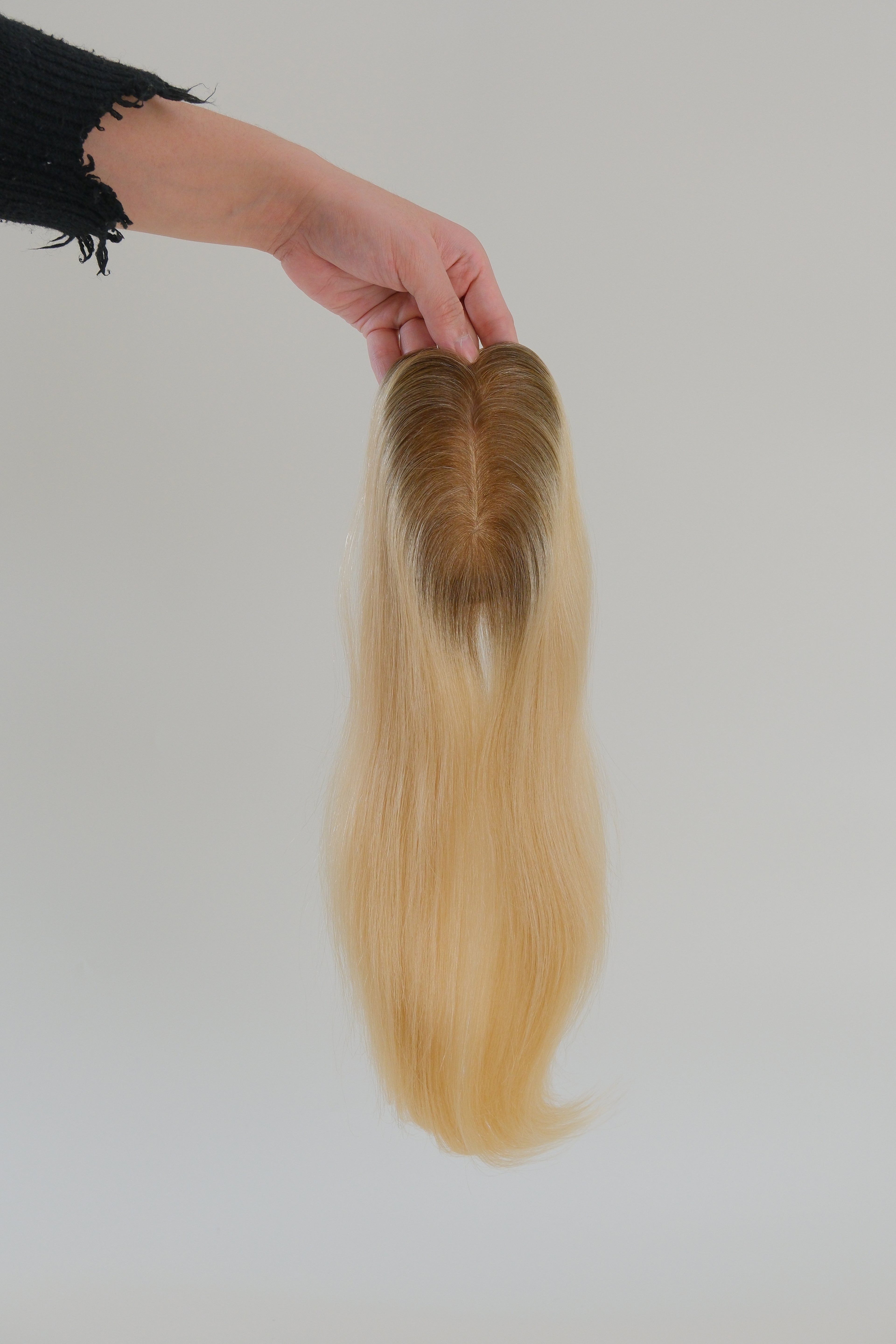 SilkCraft Wigs |  Injection Silk Top Topper | 3.1"x5.1" Base | 15" Straight | 100% Density | 3-Clip Security