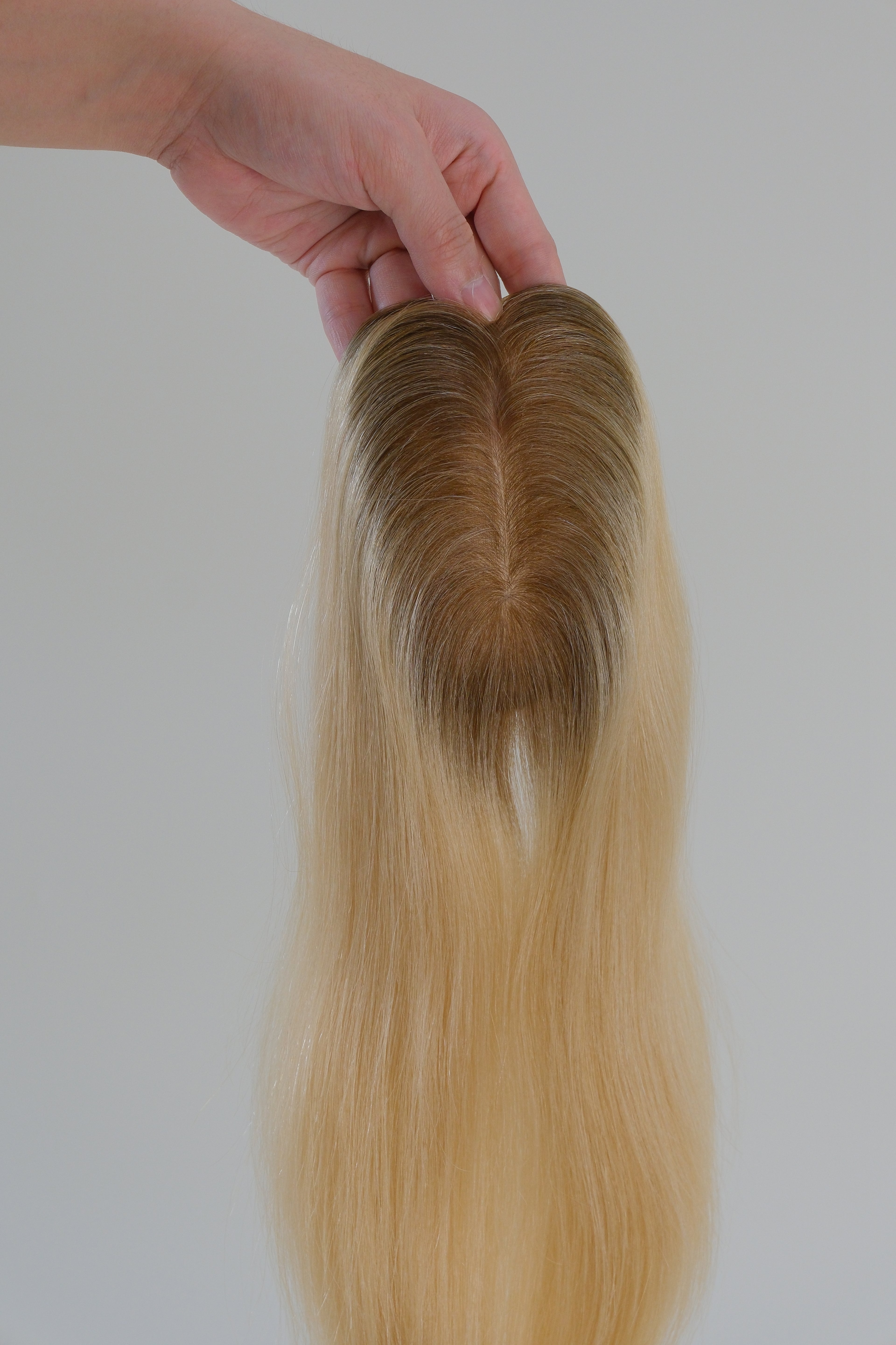 SilkCraft Wigs |  Injection Silk Top Topper | 3.1"x5.1" Base | 15" Straight | 100% Density | 3-Clip Security