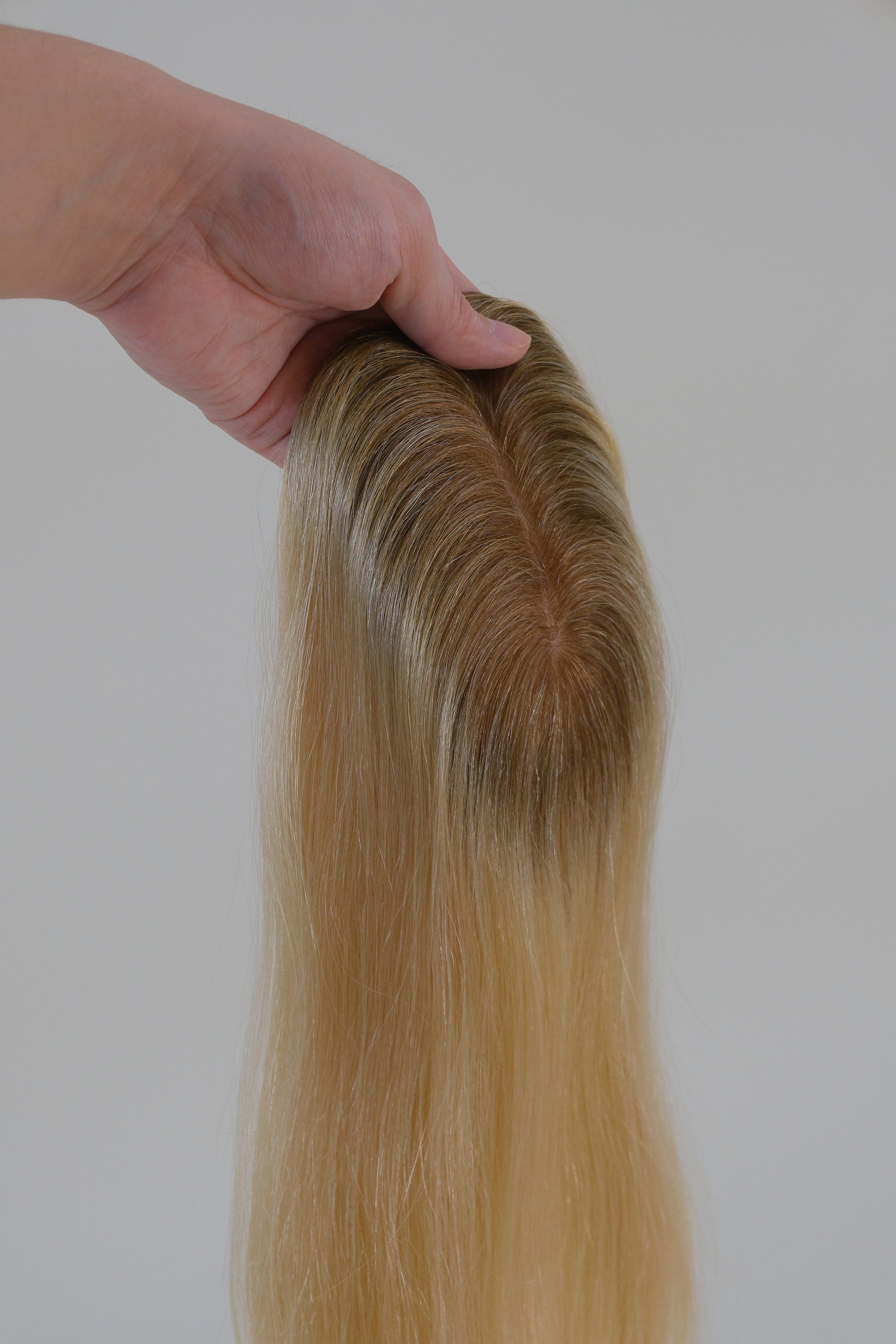 SilkCraft Wigs |  Injection Silk Top Topper | 3.1"x5.1" Base | 15" Straight | 100% Density | 3-Clip Security