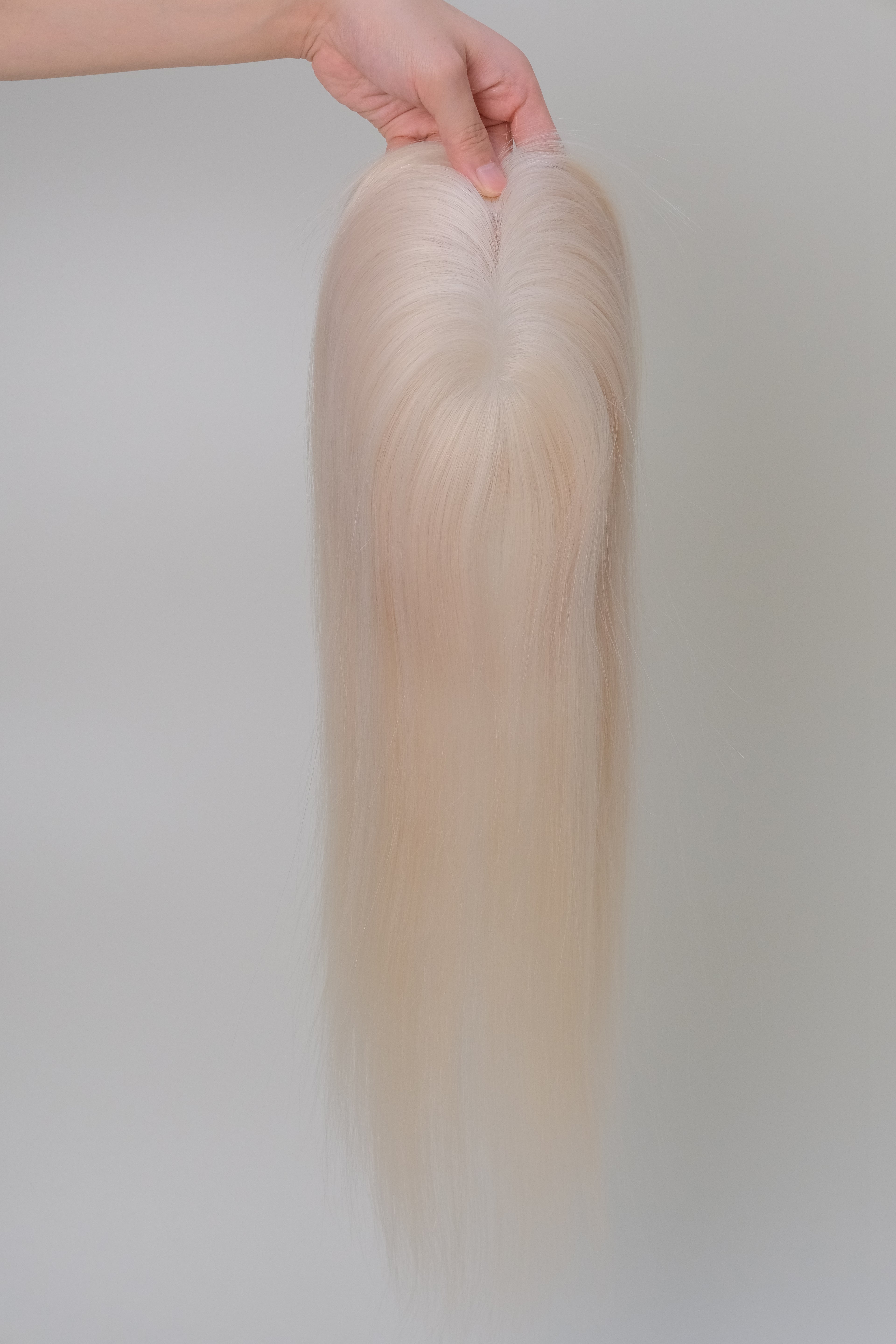 SilkCraft | 5.5″x6″ 3# Mesh Top Hair Topper | 100% Pure White | Human Hair | 12″-18″ Straight