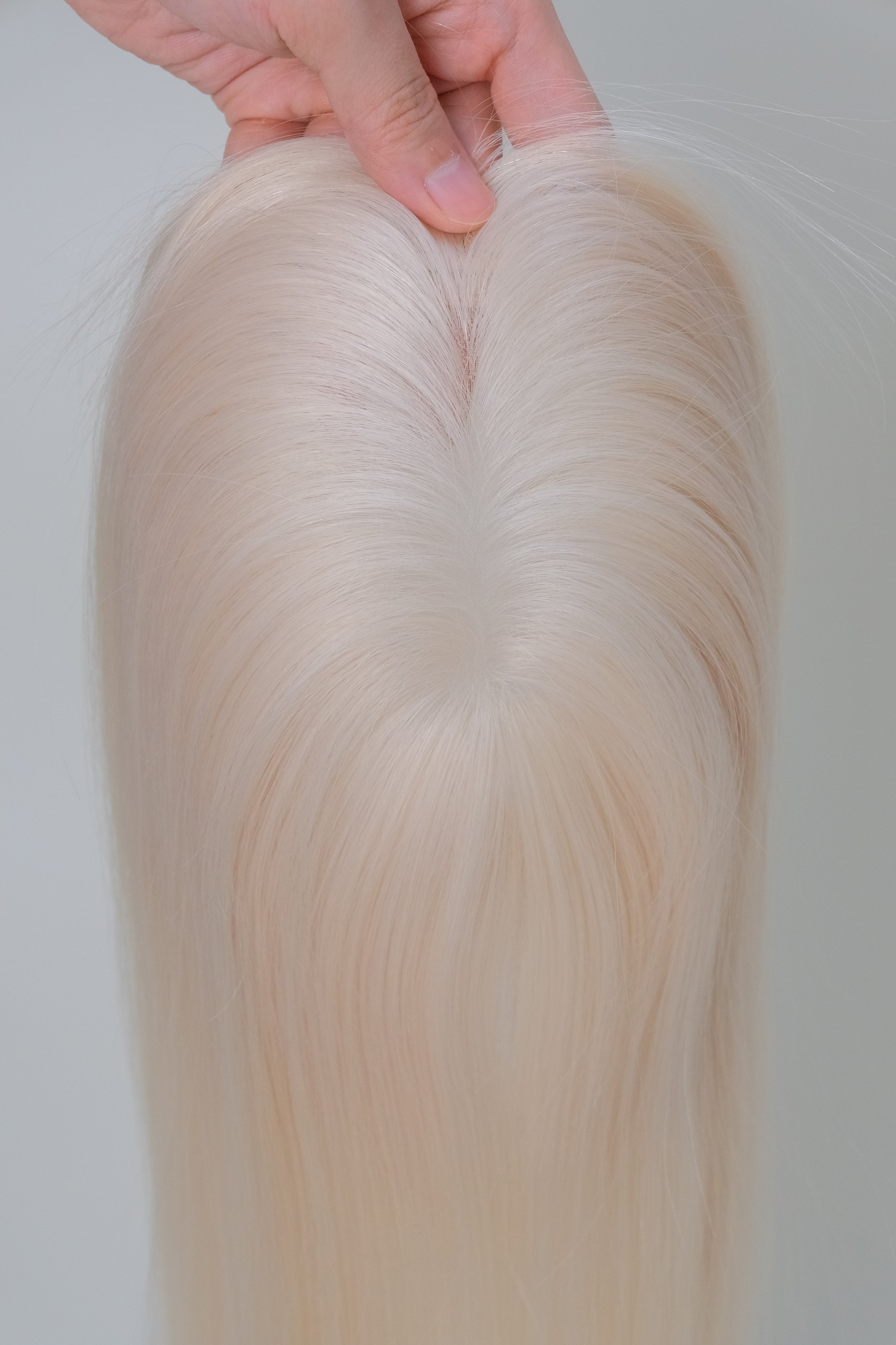SilkCraft | 5.5″x6″ 3# Mesh Top Hair Topper | 100% Pure White | Human Hair | 12″-18″ Straight