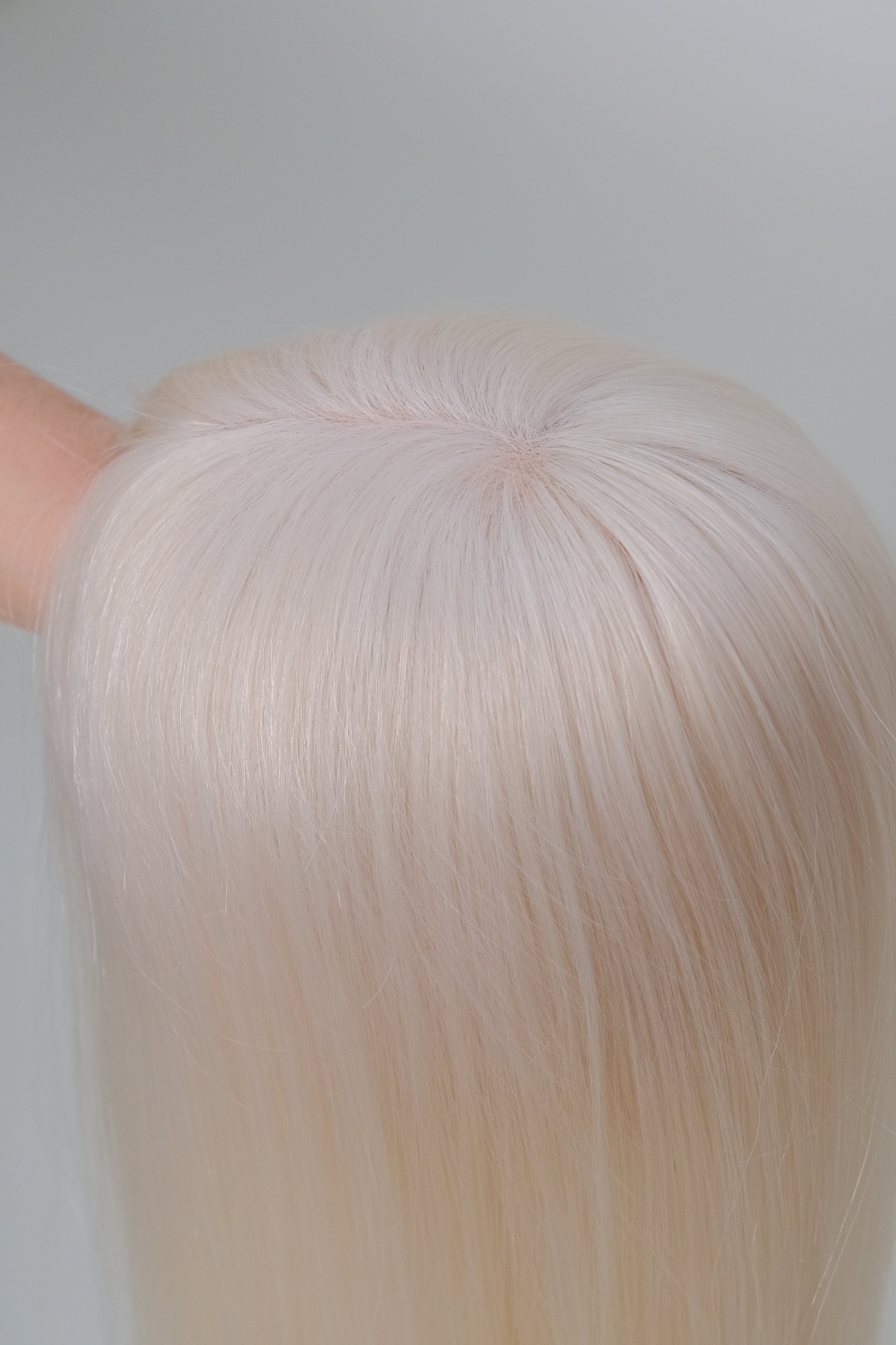 SilkCraft | 5.5″x6″ 3# Mesh Top Hair Topper | 100% Pure White | Human Hair | 12″-18″ Straight