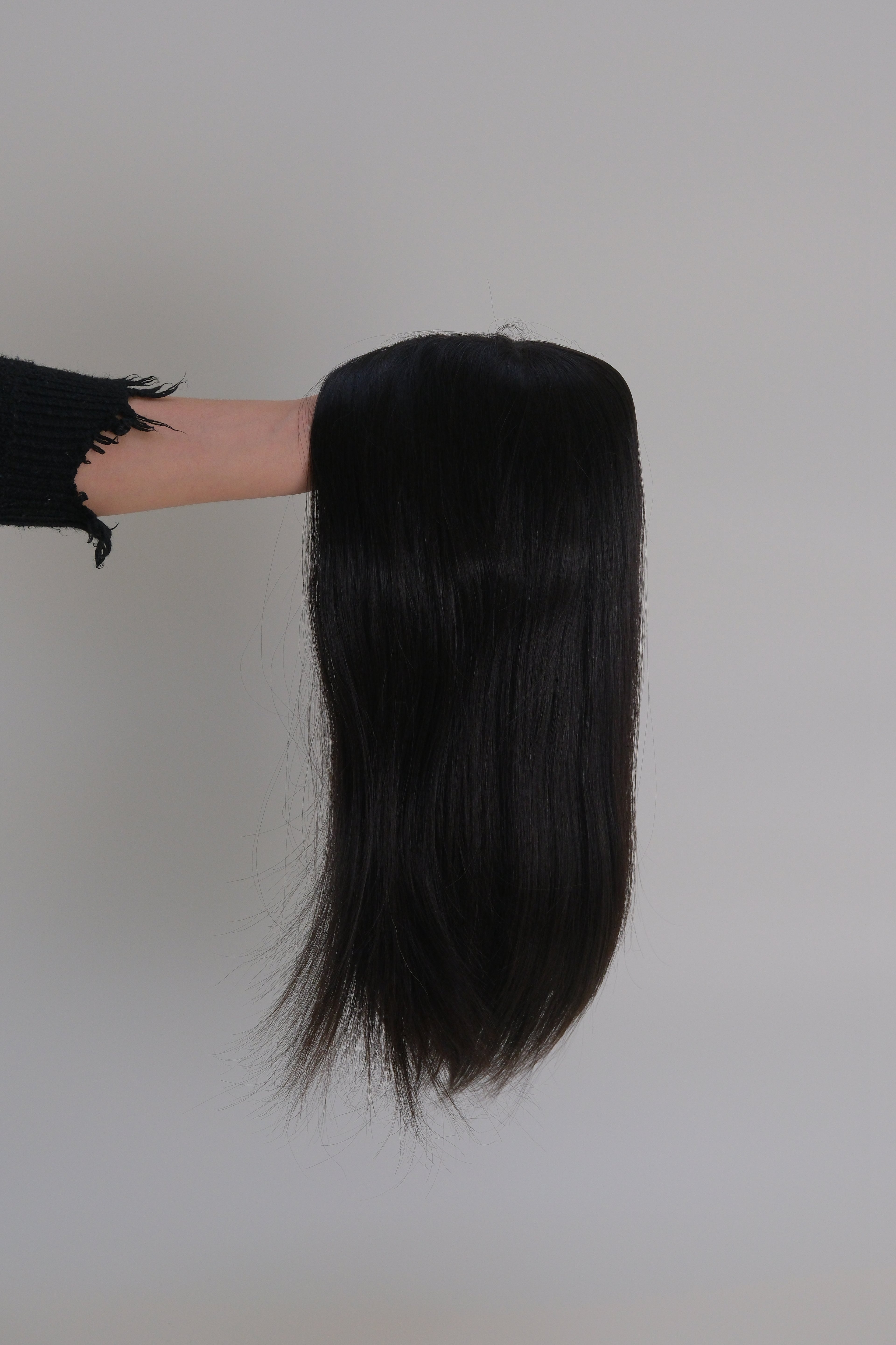 SilkCraft Wigs |  Full Injection Skin Wig | 5"x6.7" Base | 17" Straight Mongolian Hair | Center Crown | 3-Clip Design