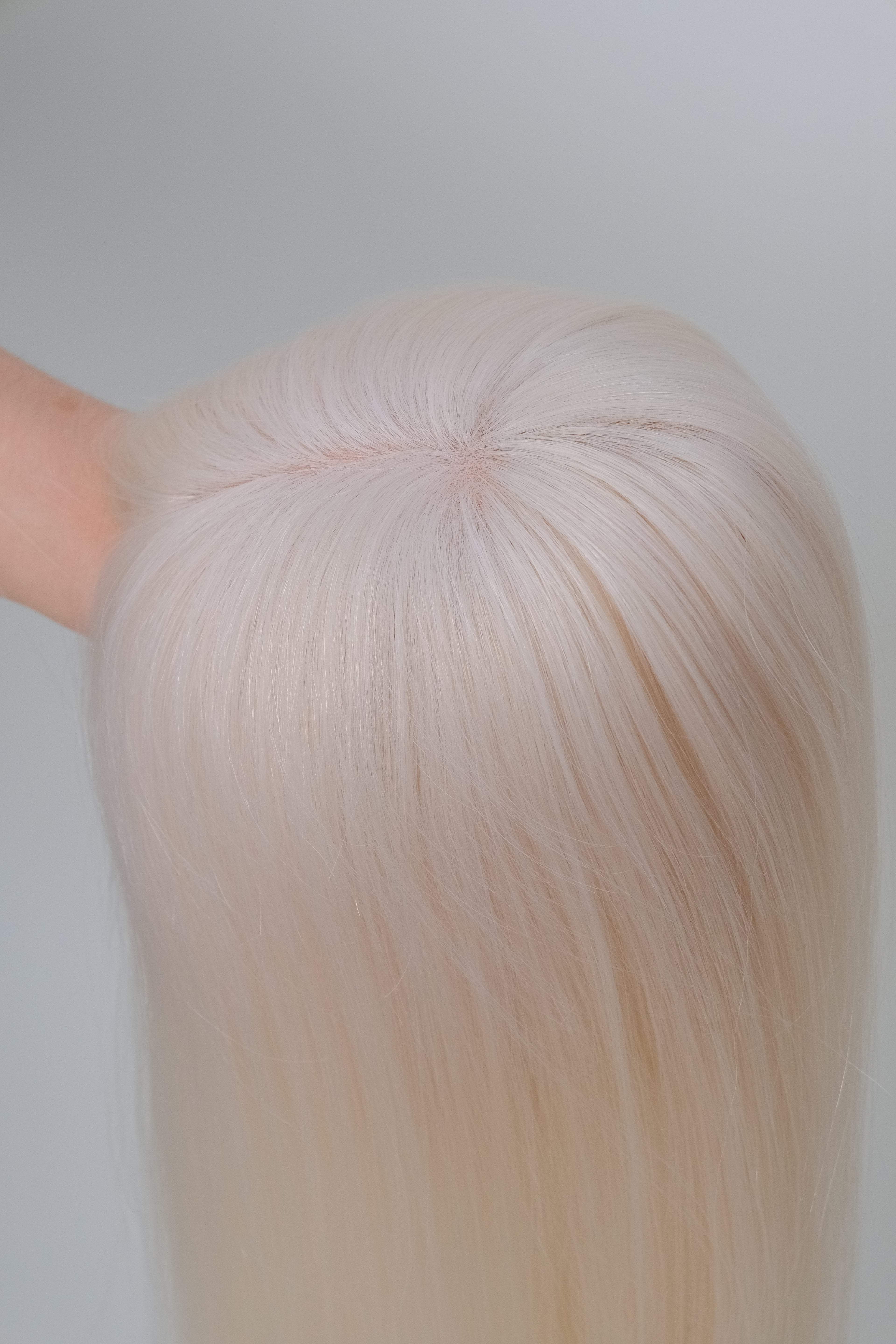 SilkCraft | 5.5″x6″ 3# Mesh Top Hair Topper | 100% Pure White | Human Hair | 12″-18″ Straight
