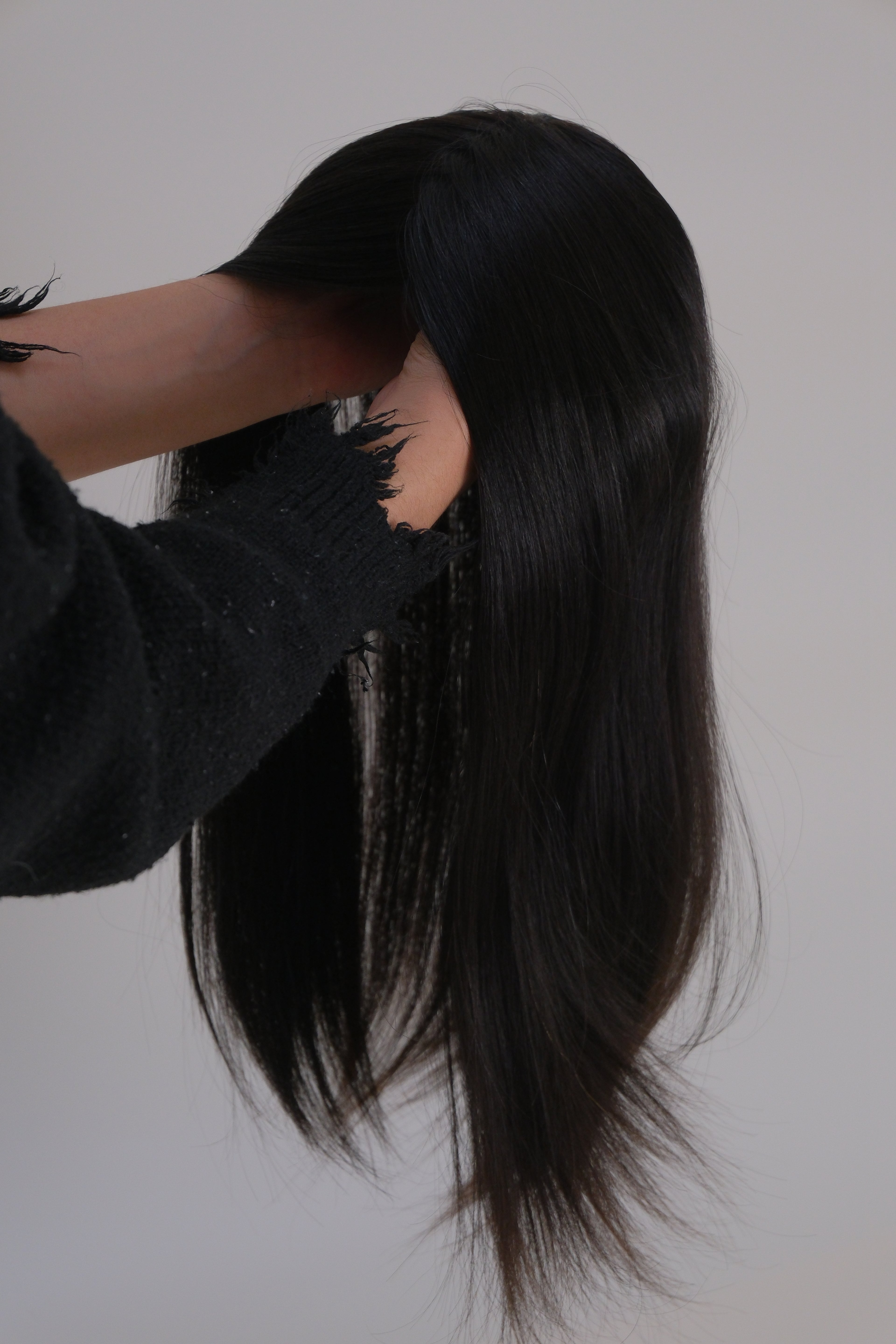 SilkCraft Wigs |  Full Injection Skin Wig | 5"x6.7" Base | 17" Straight Mongolian Hair | Center Crown | 3-Clip Design