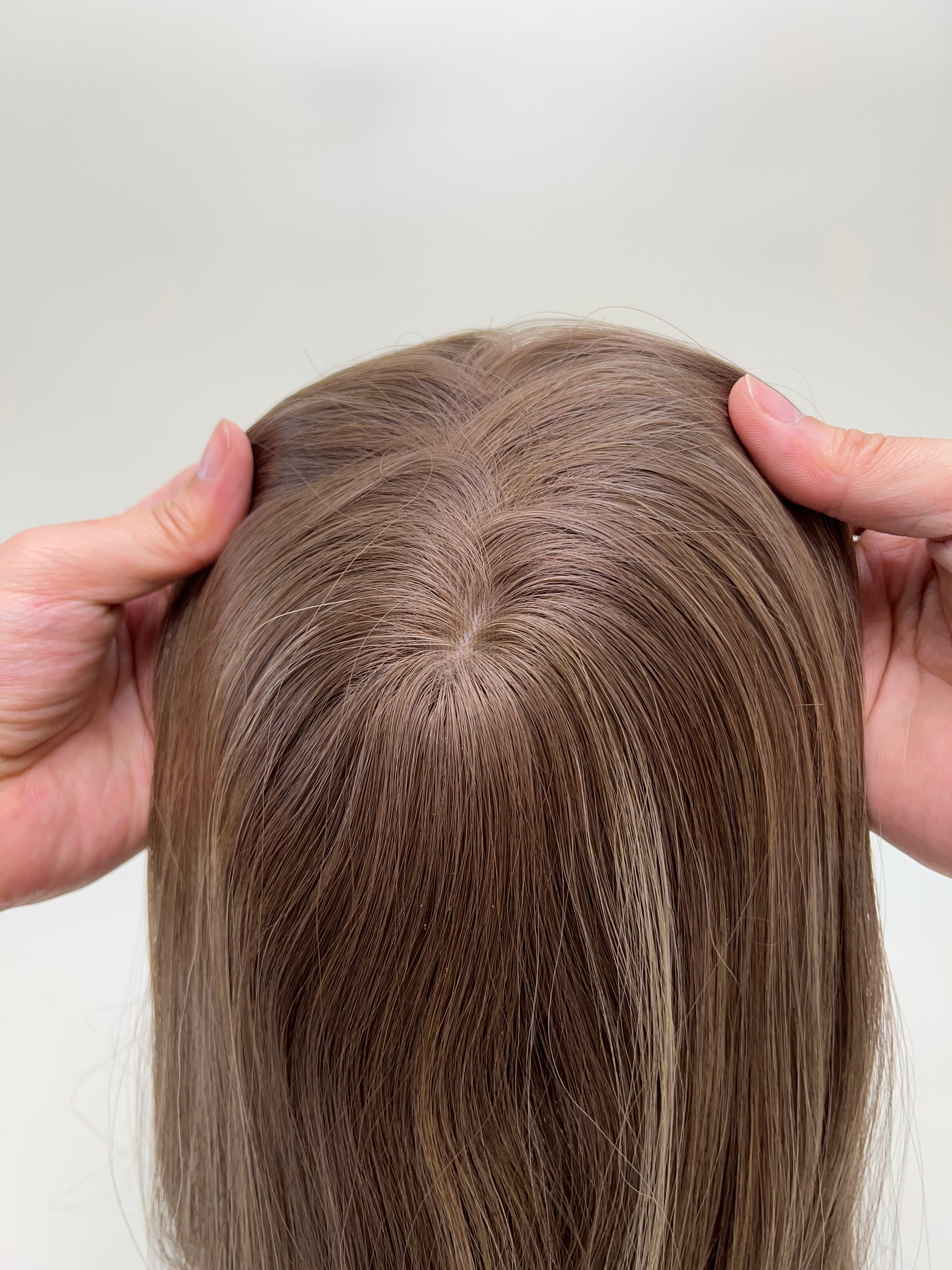 Premium Hand-Tied Jewish Wig (Kosher Wig) | 100% Human Hair | 8″x8″ Full Lace Top | 120% Density | 14"-18" Straight