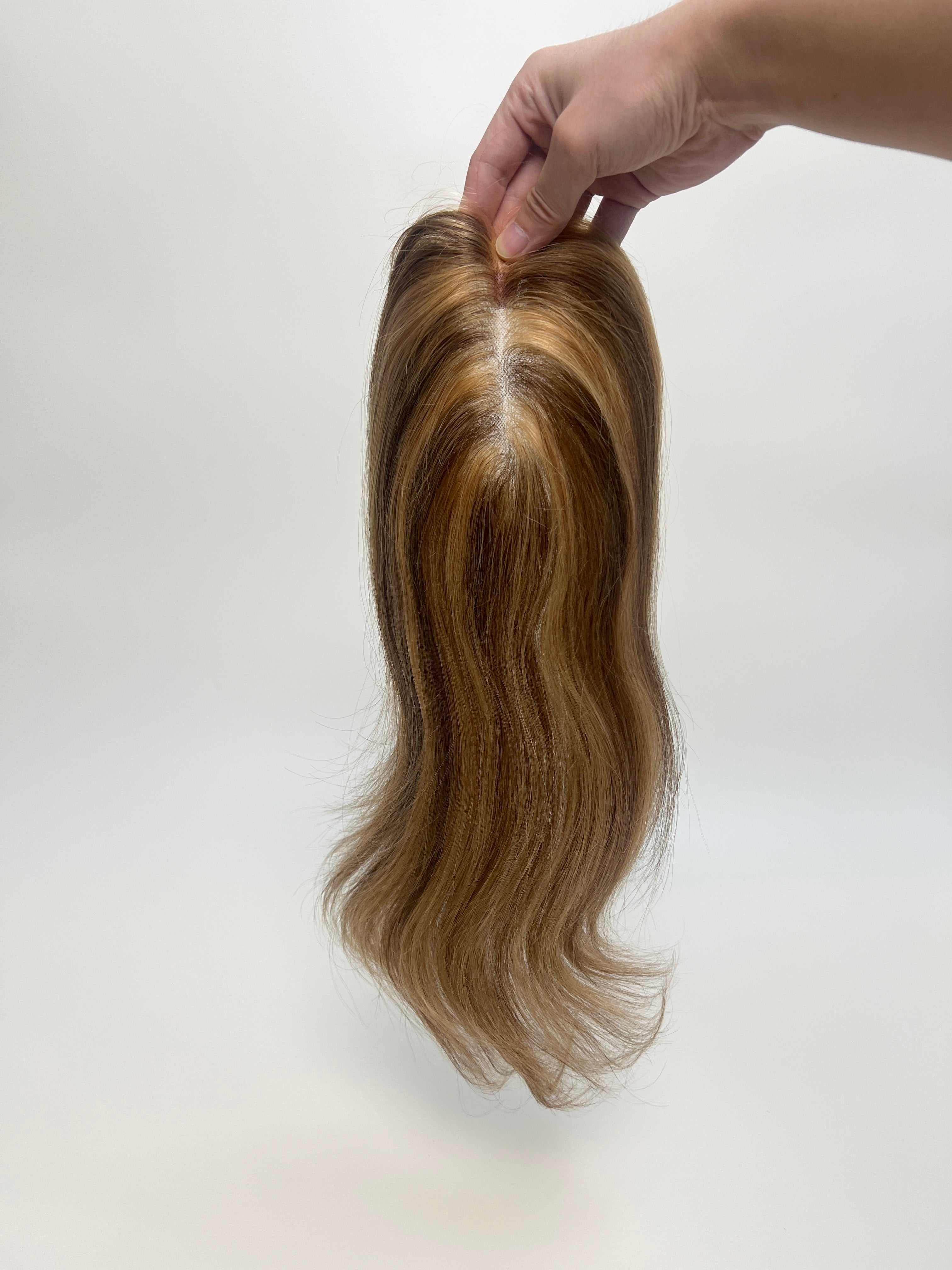 4x6" Mono PU Hair Topper for Women | 100% Real Human Hair | Hand-Tied Invisible Part | Small Knots, Natural Look | 12-14" Straight