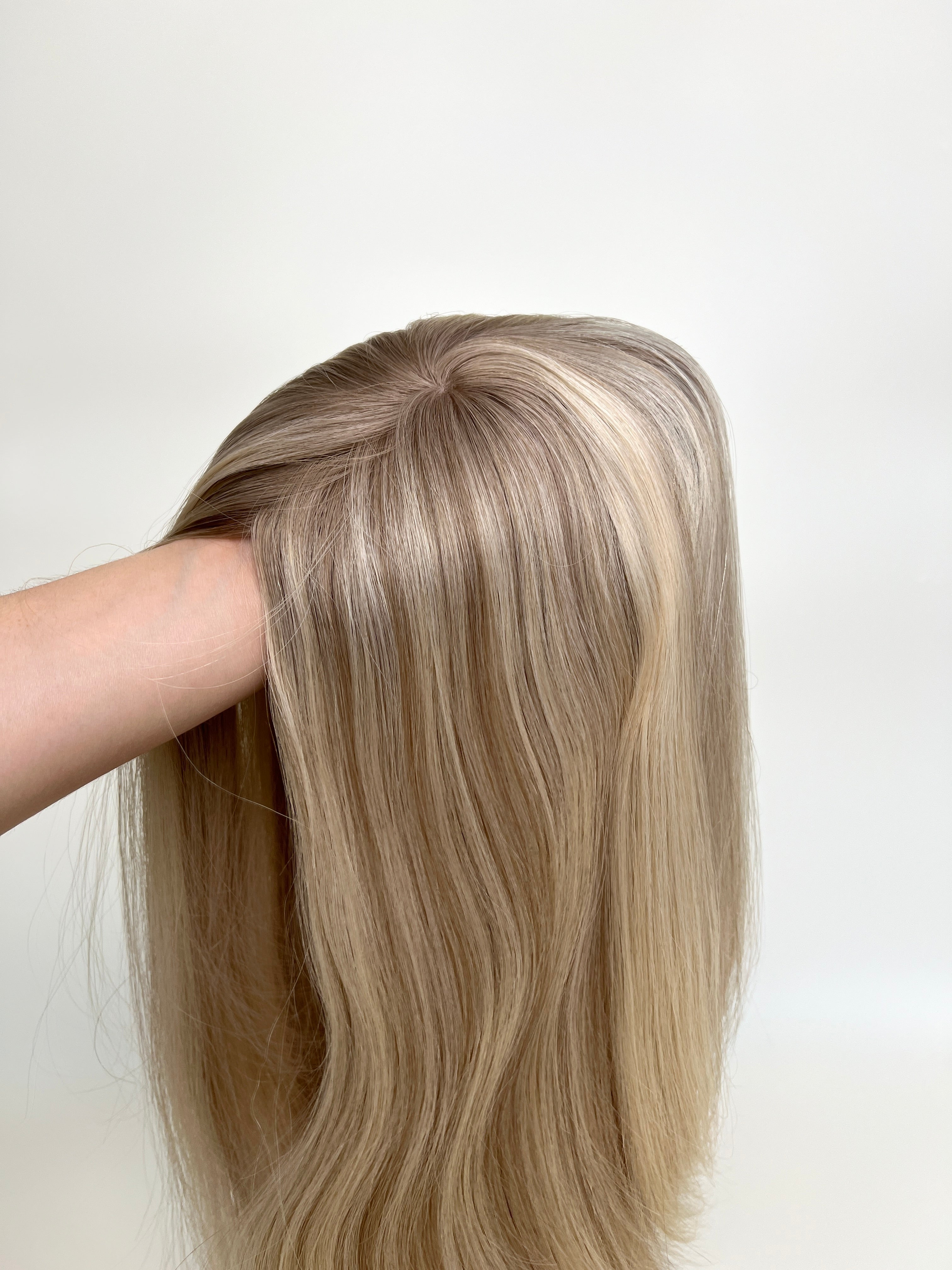 Premium Hand-Tied Jewish Wig (Kosher Wig) | 100% Human Hair | 8″x8″ Full Lace Top | 120% Density | 14"-18" Straight