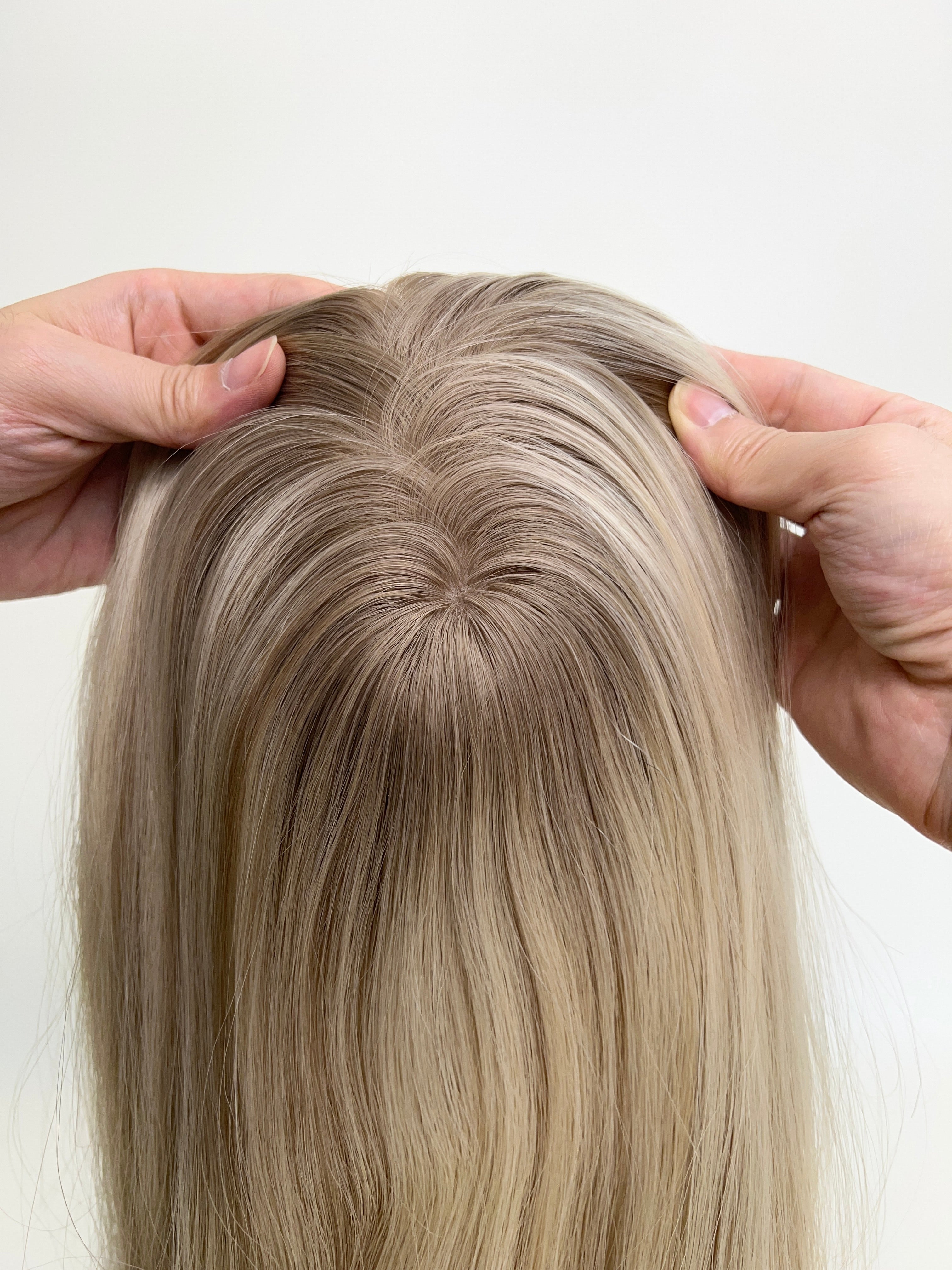 Premium Hand-Tied Jewish Wig (Kosher Wig) | 100% Human Hair | 8″x8″ Full Lace Top | 120% Density | 14"-18" Straight