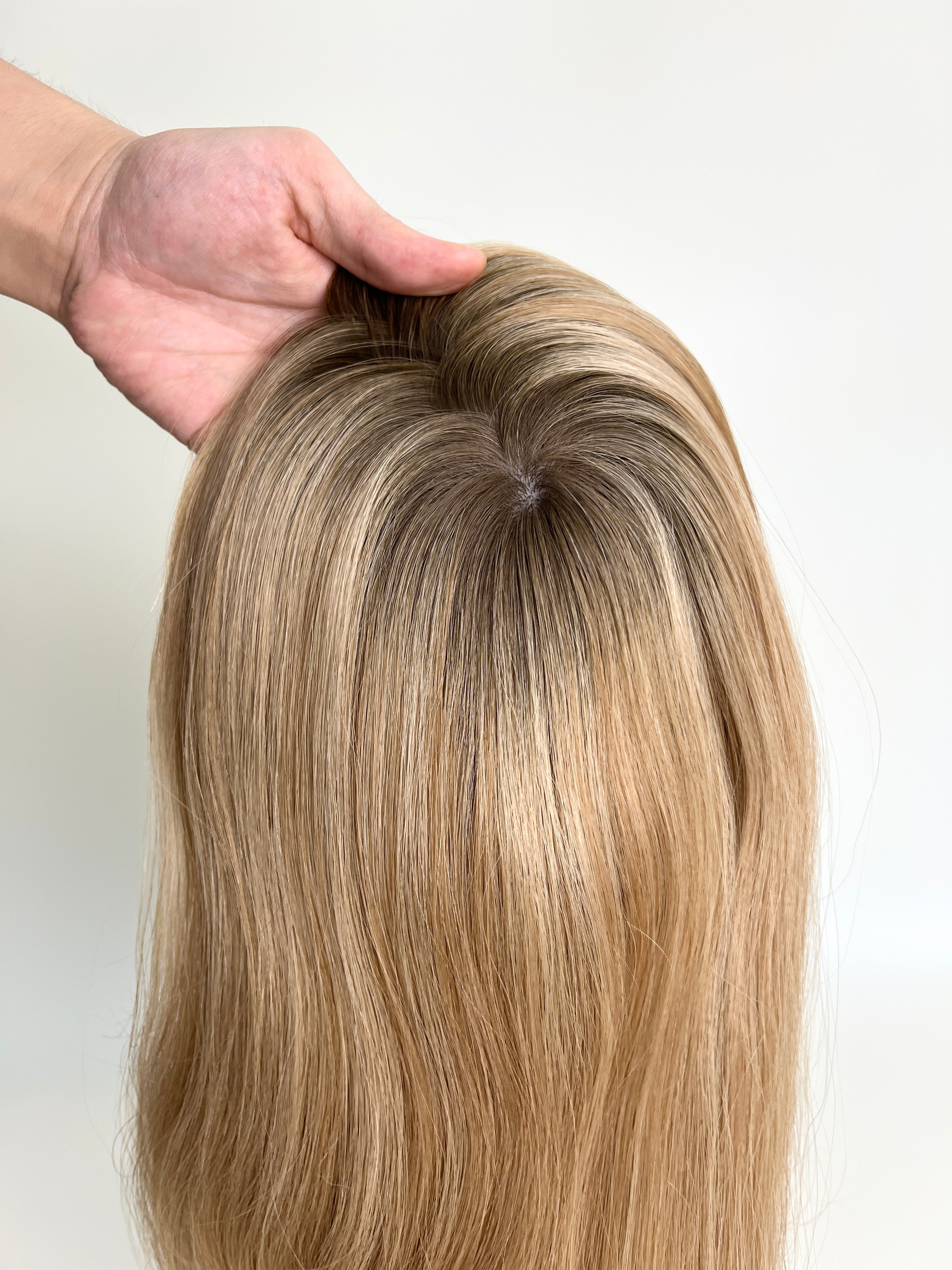 Premium Hand-Tied Jewish Wig (Kosher Wig) | 100% Human Hair | 8″x8″ Full Lace Top | 120% Density | 14"-18" Straight