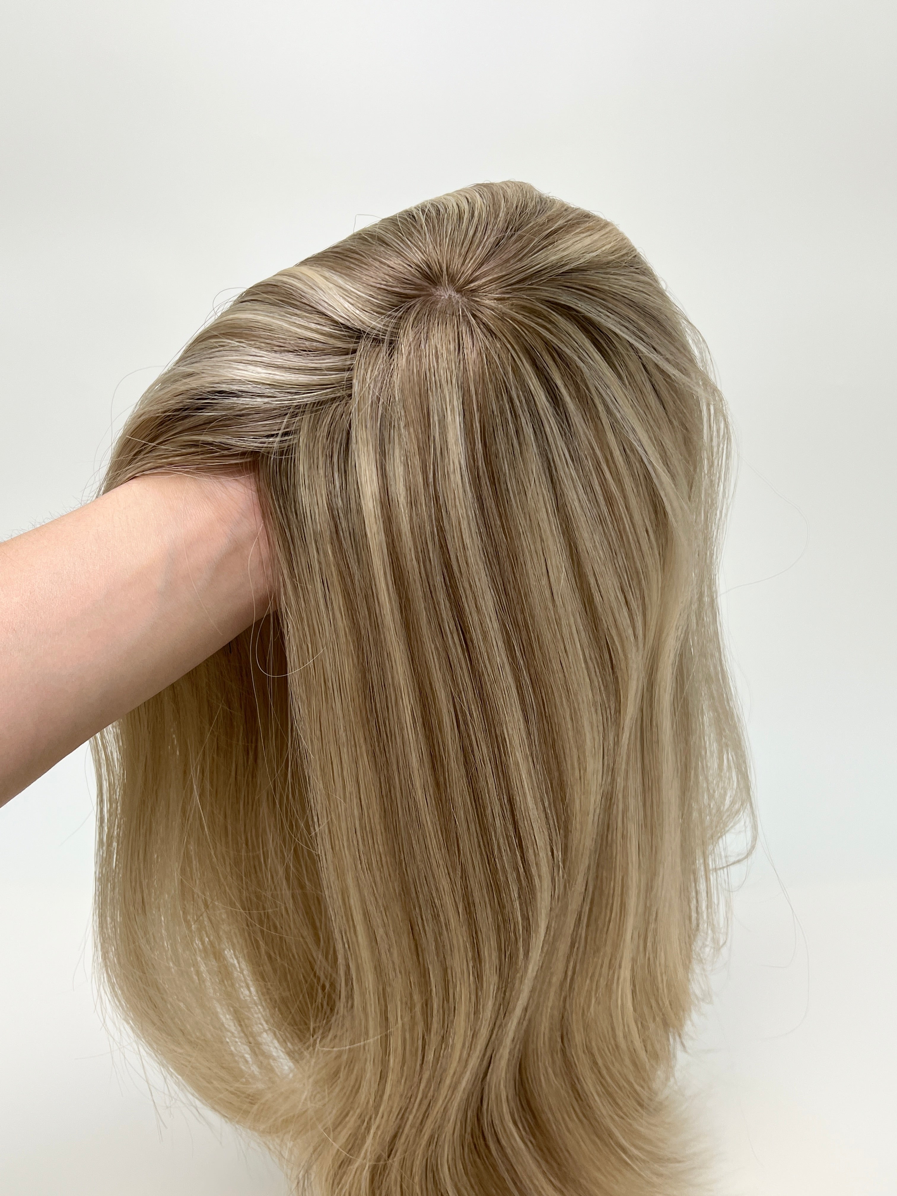 Premium Hand-Tied Jewish Wig (Kosher Wig) | 100% Human Hair | 8″x8″ Full Lace Top | 120% Density | 14"-18" Straight