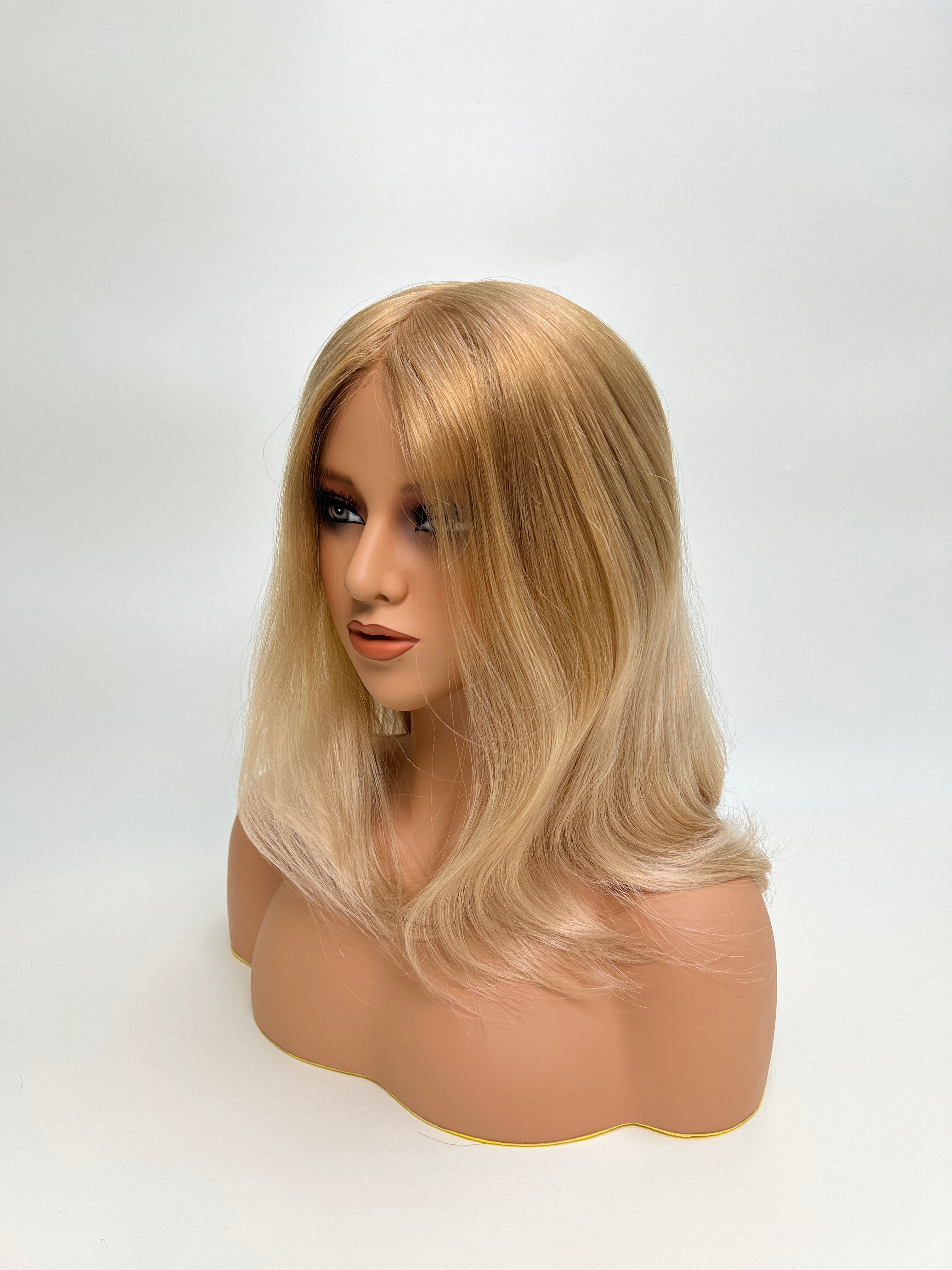 SilkCraftWigs MW51 | 13″ Straight Human Hair Wig | Welded Lace Front & Mono Top | 120% Density | 20+ Color Options