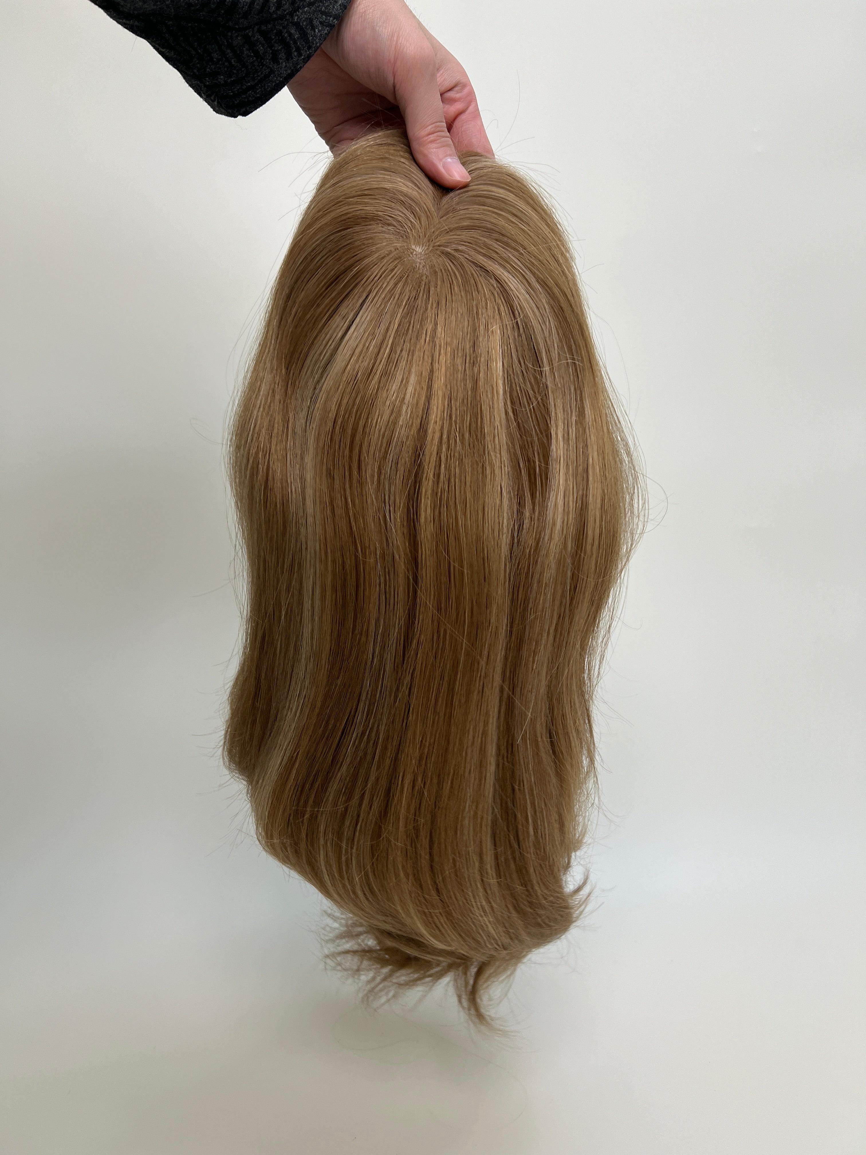 SilkCraftWigs JW23 | 12.5″ Natural Straight Human Hair Wig | Injection Top & Machine Weft | Color #8/24/27-8R