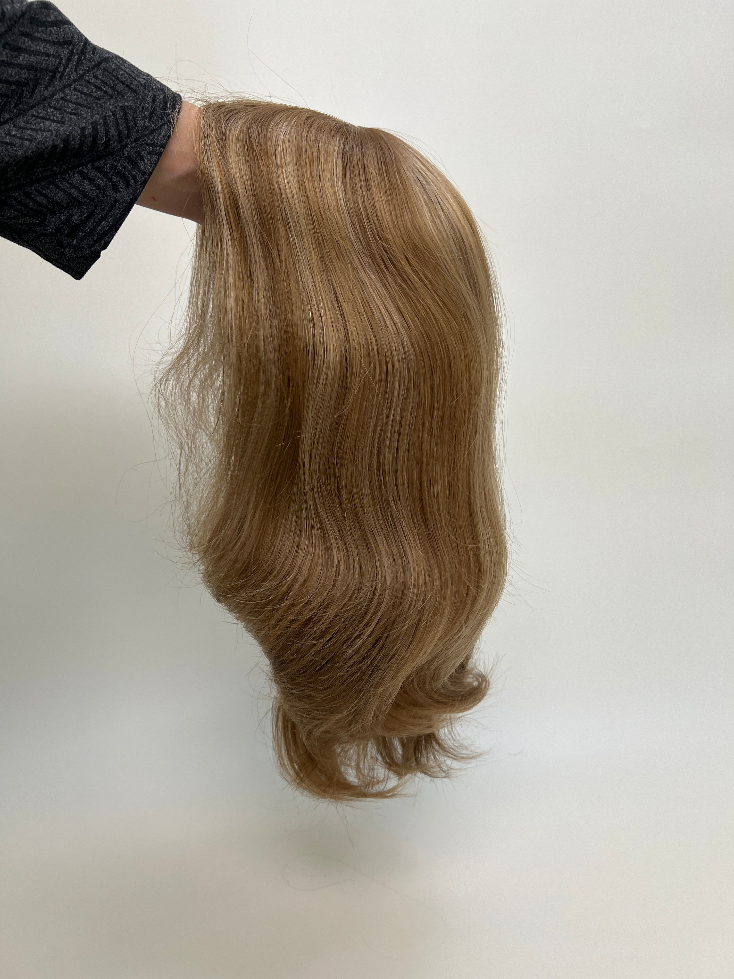 SilkCraftWigs JW23 | 12.5″ Natural Straight Human Hair Wig | Injection Top & Machine Weft | Color #8/24/27-8R