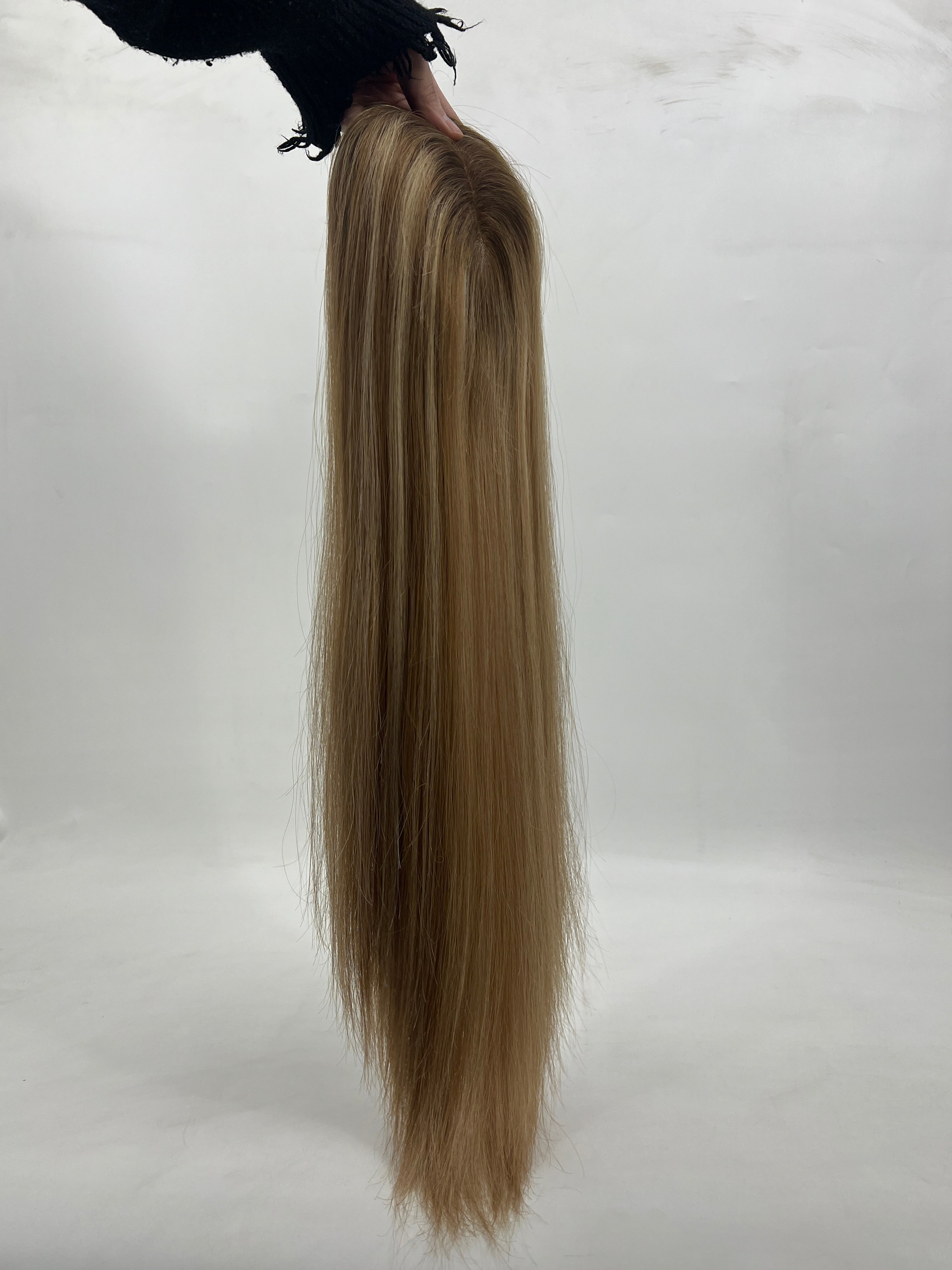BLT-FM210 Mono 5x6" Virgin Hair Weft | Straight | 130% Density | T4/8/60 Color Blend | SilkCraft Wigs