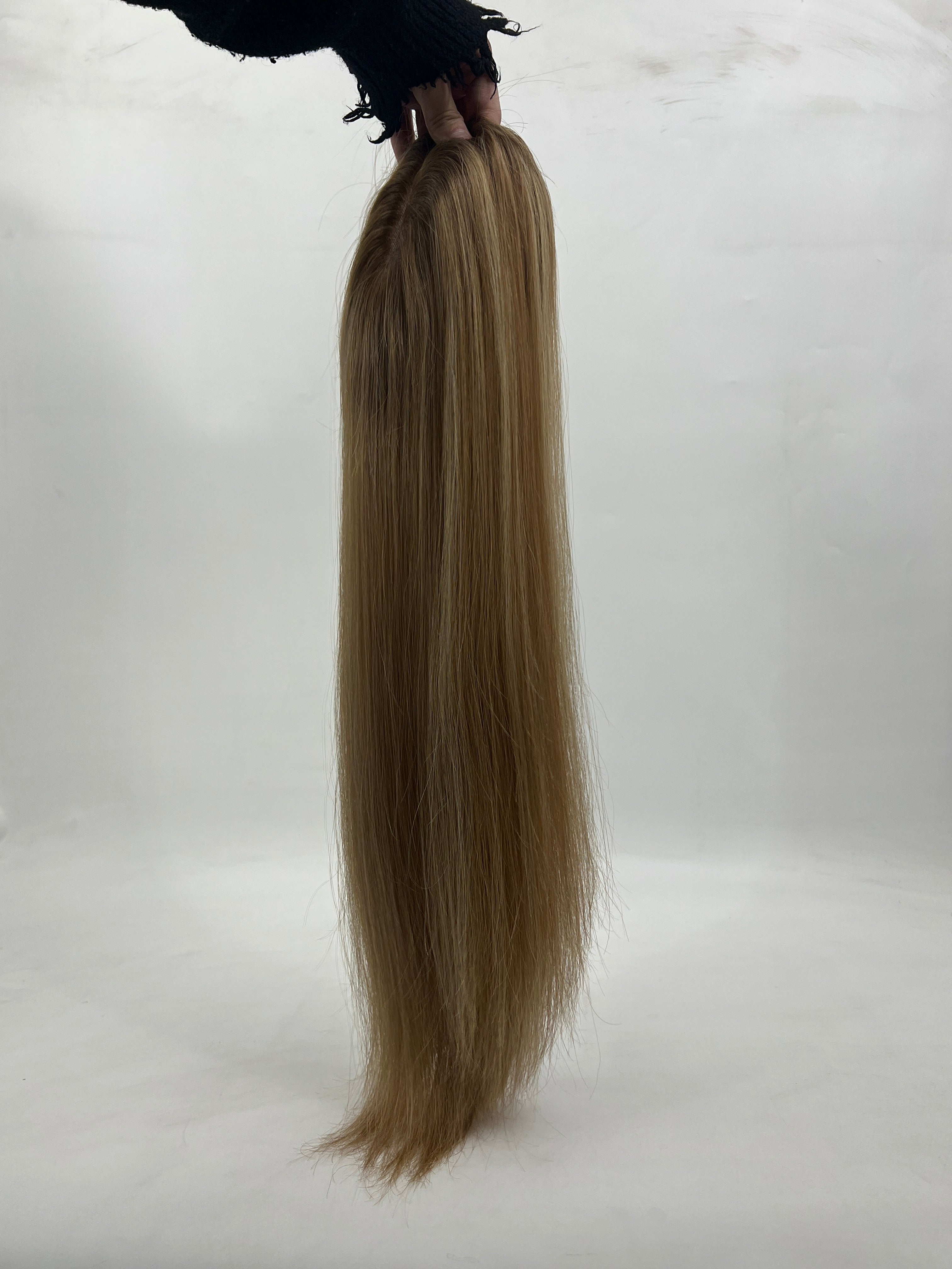 BLT-FM210 Mono 5x6" Virgin Hair Weft | Straight | 130% Density | T4/8/60 Color Blend | SilkCraft Wigs