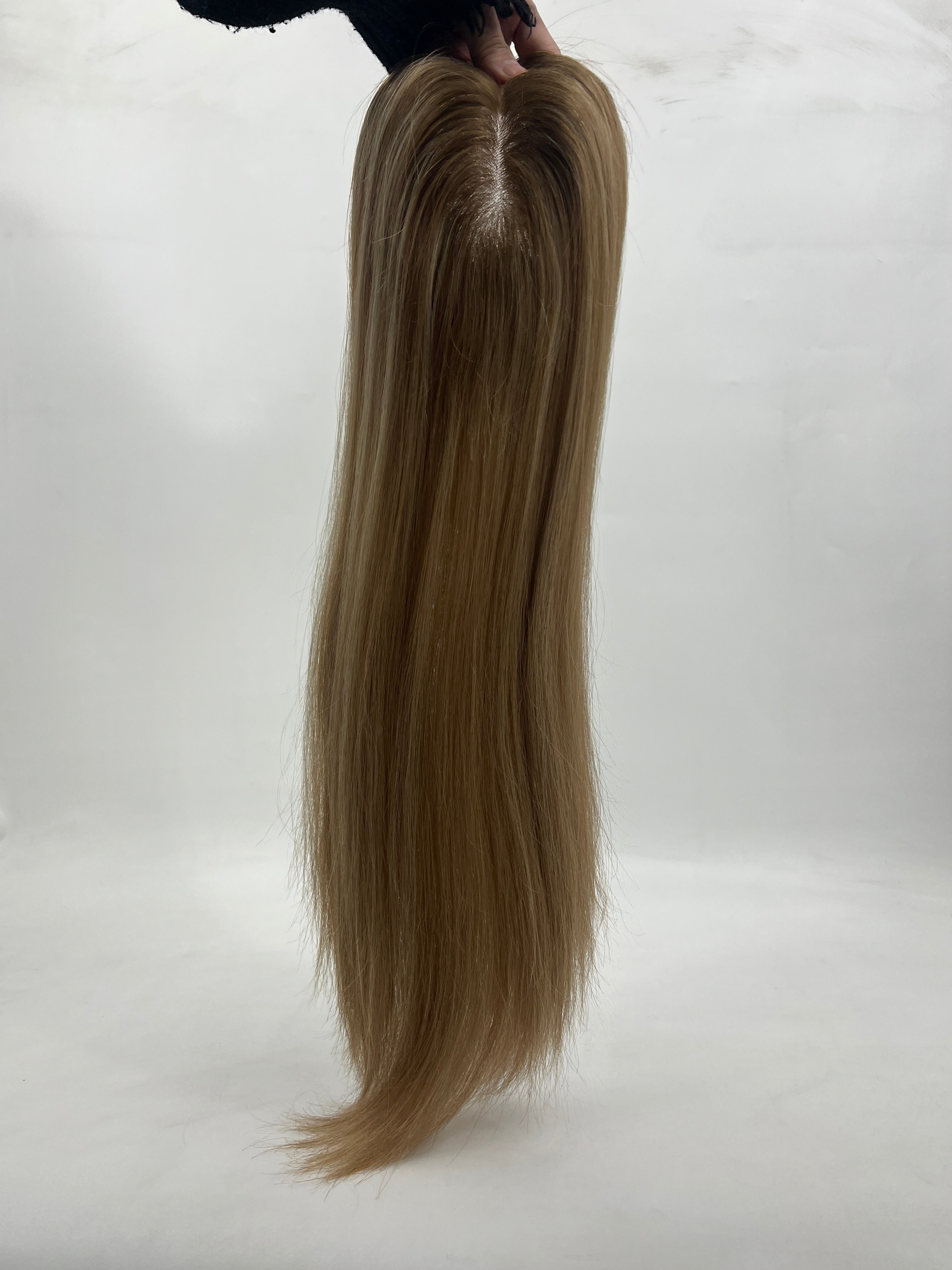 BLT-FM210 Mono 5x6" Virgin Hair Weft | Straight | 130% Density | T4/8/60 Color Blend | SilkCraft Wigs