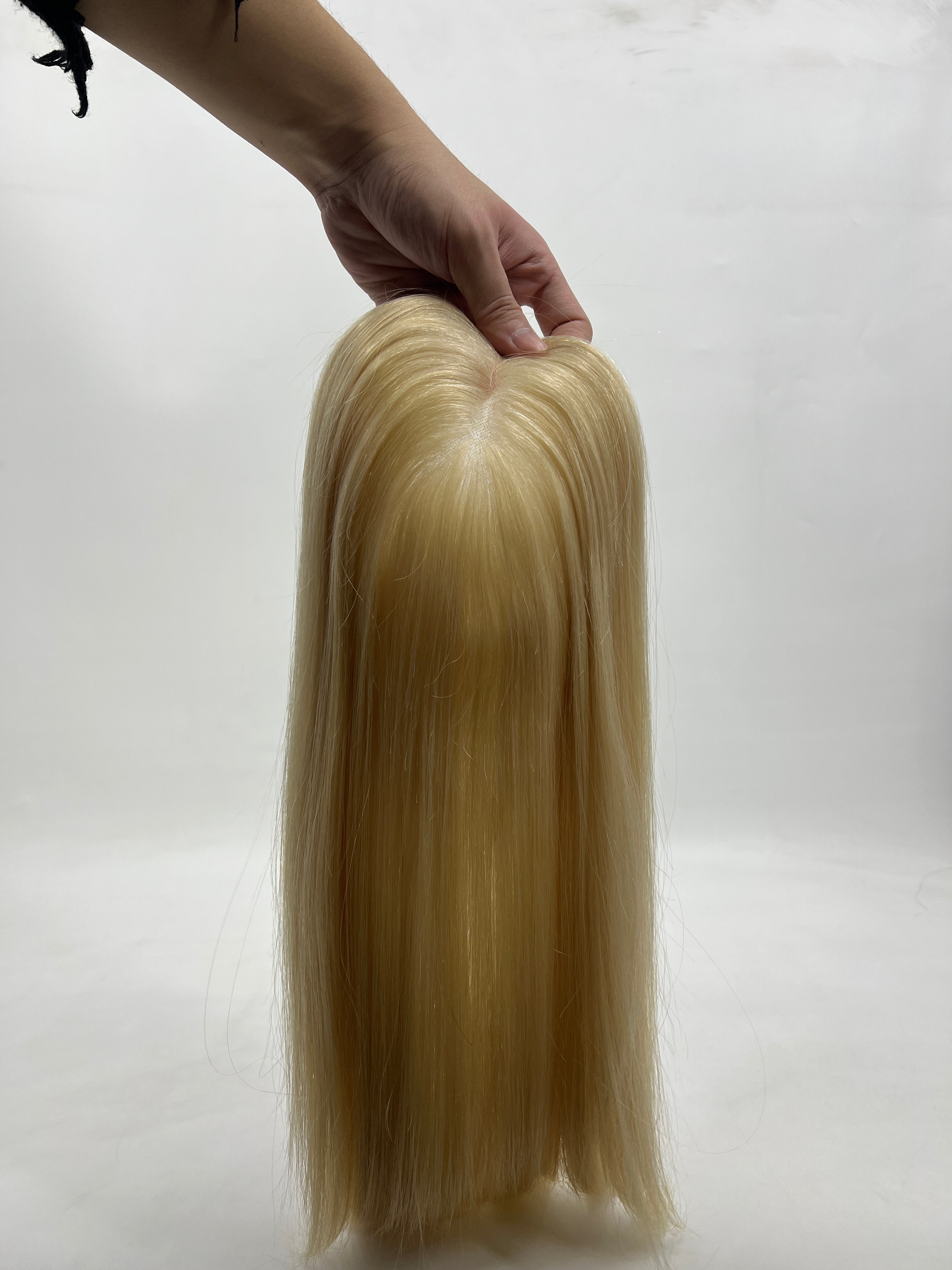 BLT-FM210 | 5x6″ Mono Straight Virgin Hair Weft – Platinum Blonde 613#