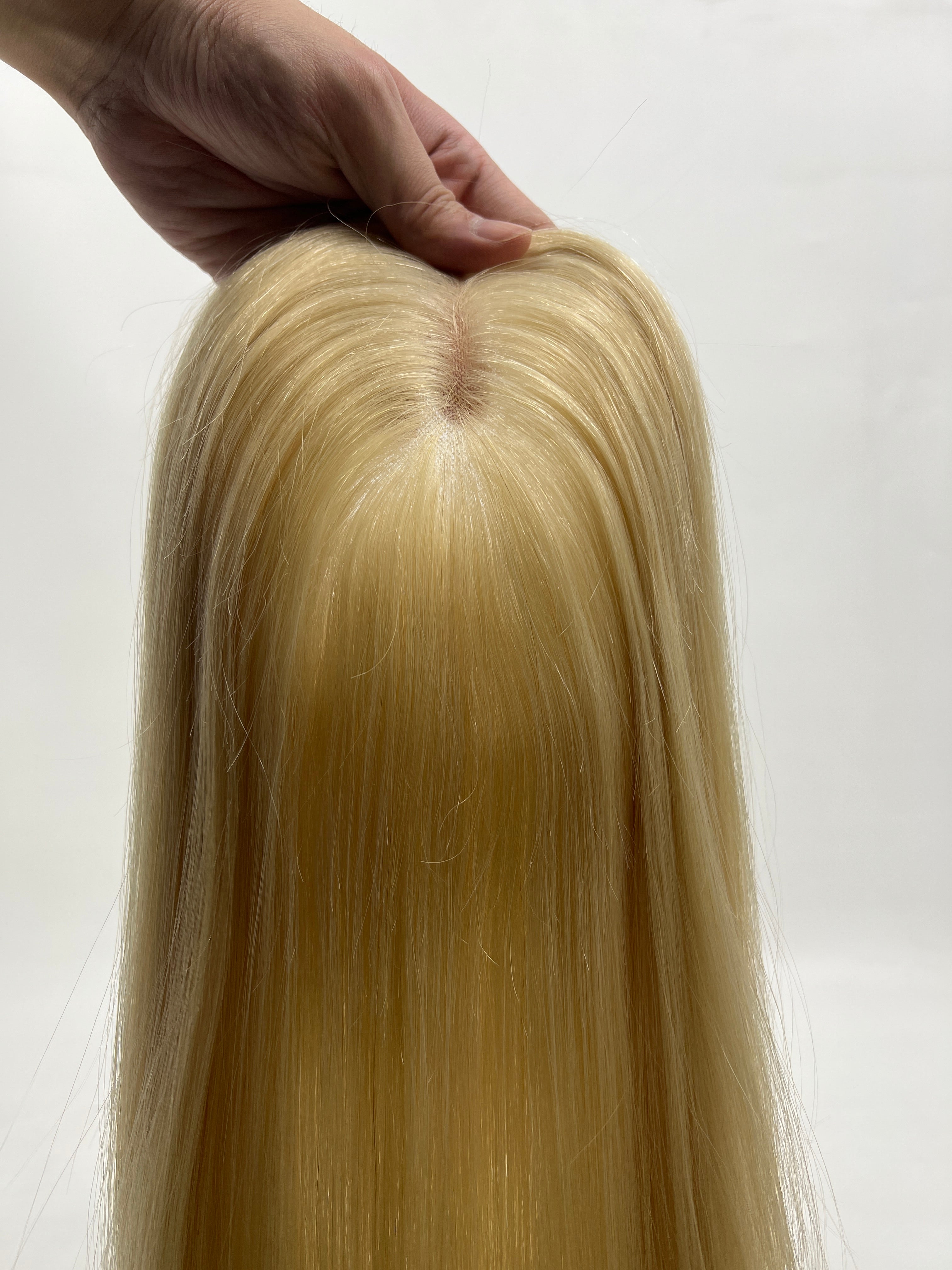 BLT-FM210 | 5x6″ Mono Straight Virgin Hair Weft – Platinum Blonde 613#