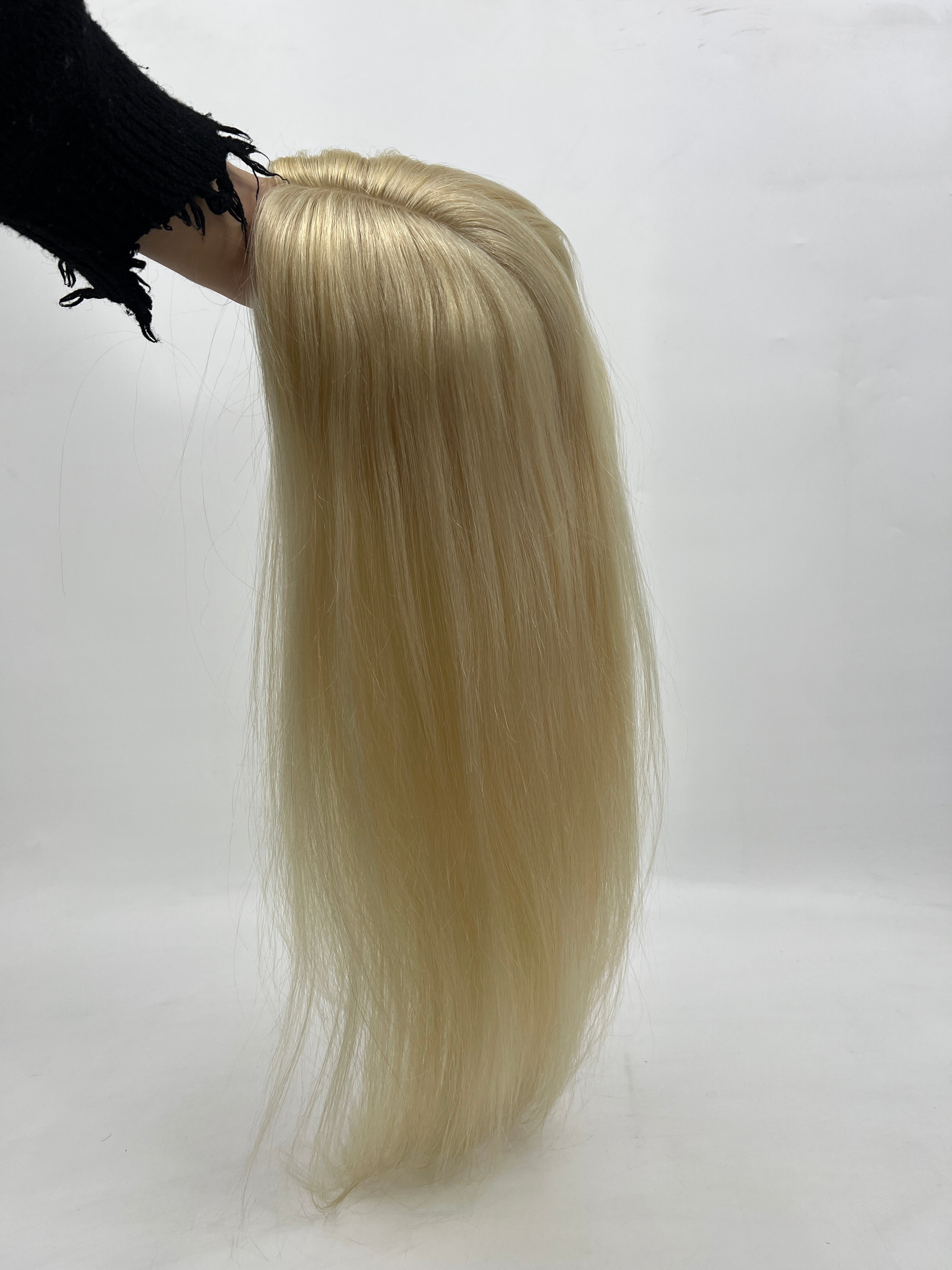 BLT-FS205 | 6″x7″ Silk Base Hair Topper | Platinum Blonde 613# | Virgin Straight Hair