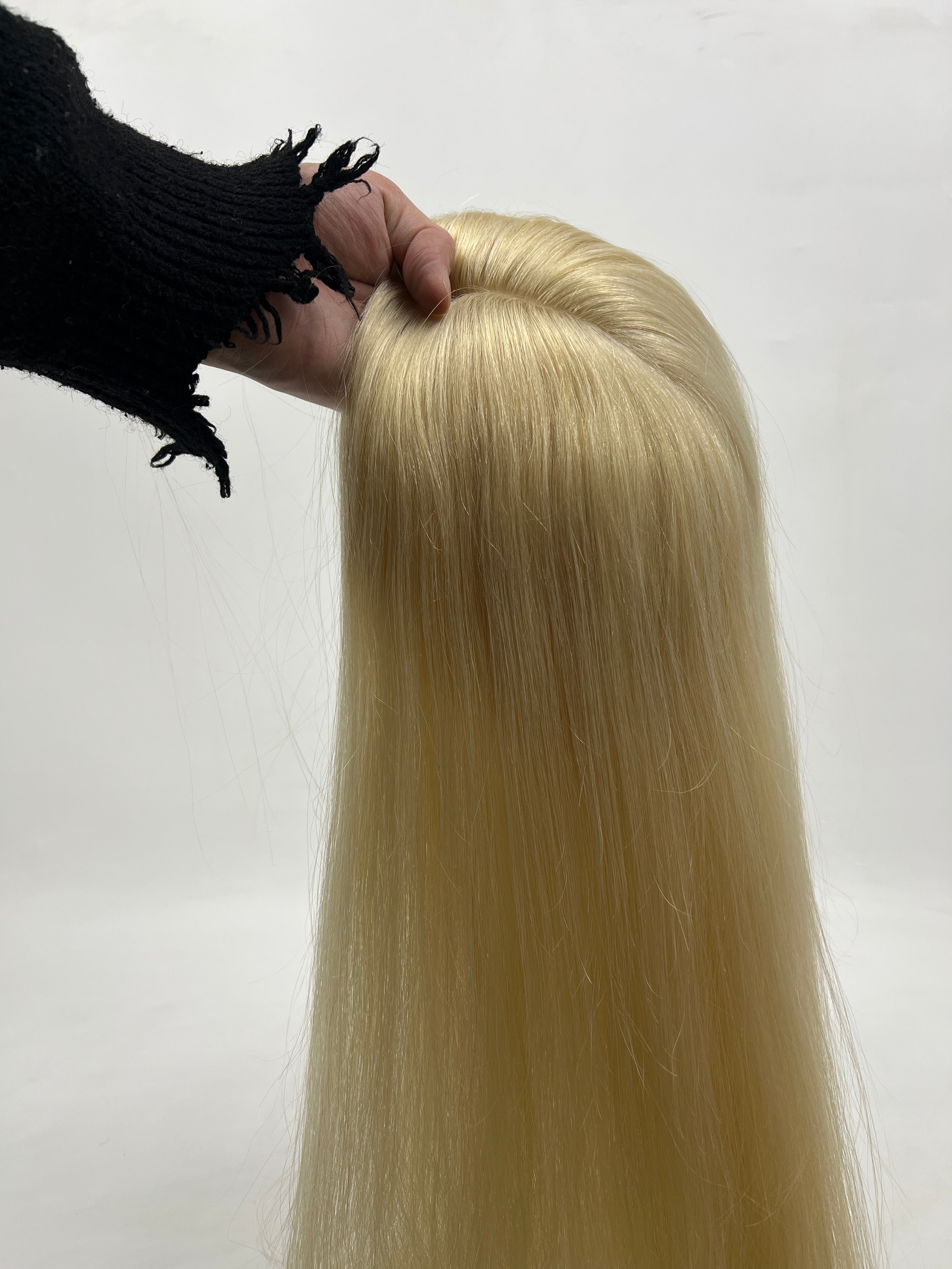 BLT-FS205 | 6″x7″ Silk Base Hair Topper | Platinum Blonde 613# | Virgin Straight Hair